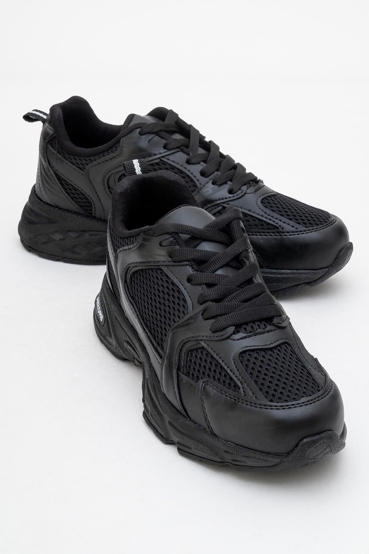 Kadın Anorak Yüksek Taban Spor Ayakkabı SİYAH SİYAH - Görsel 2