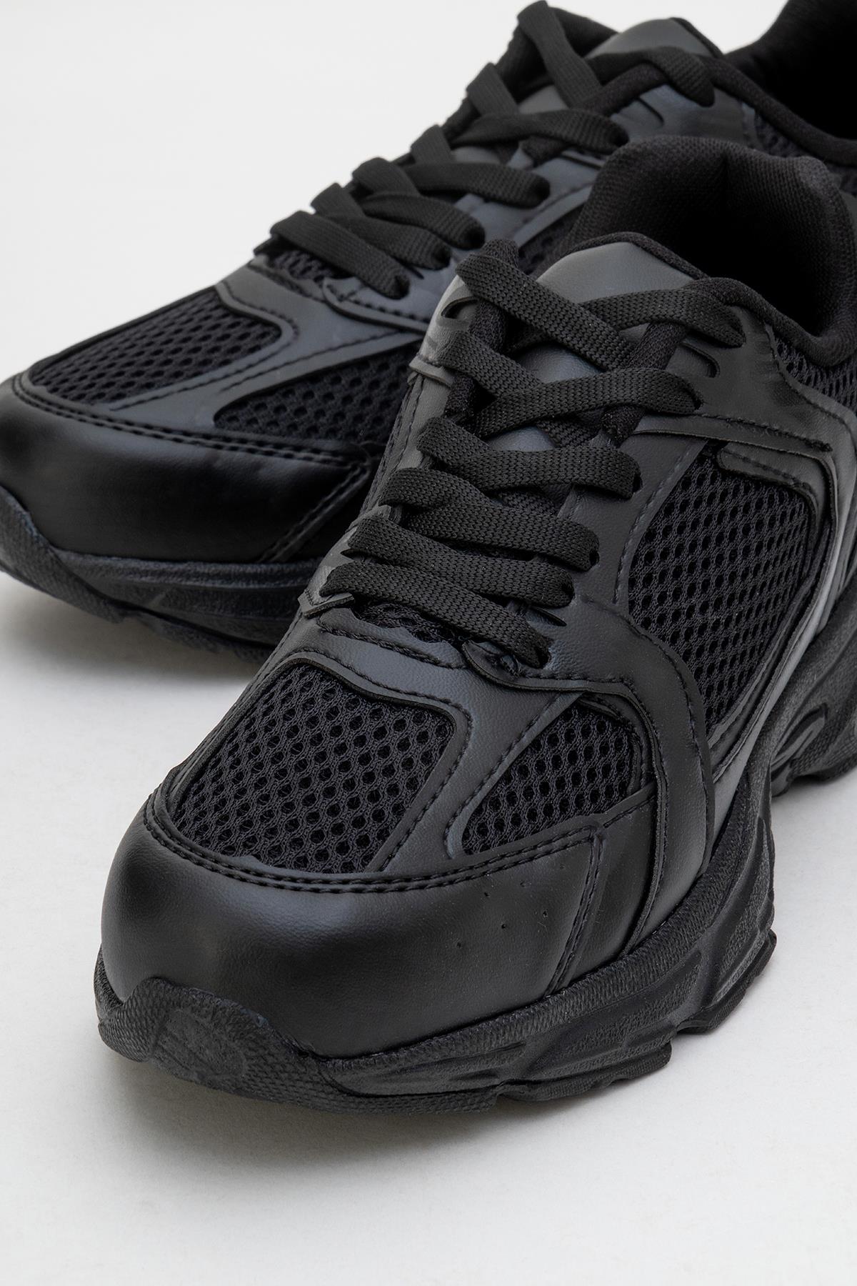 Kadın Anorak Yüksek Taban Spor Ayakkabı SİYAH SİYAH - Görsel 4