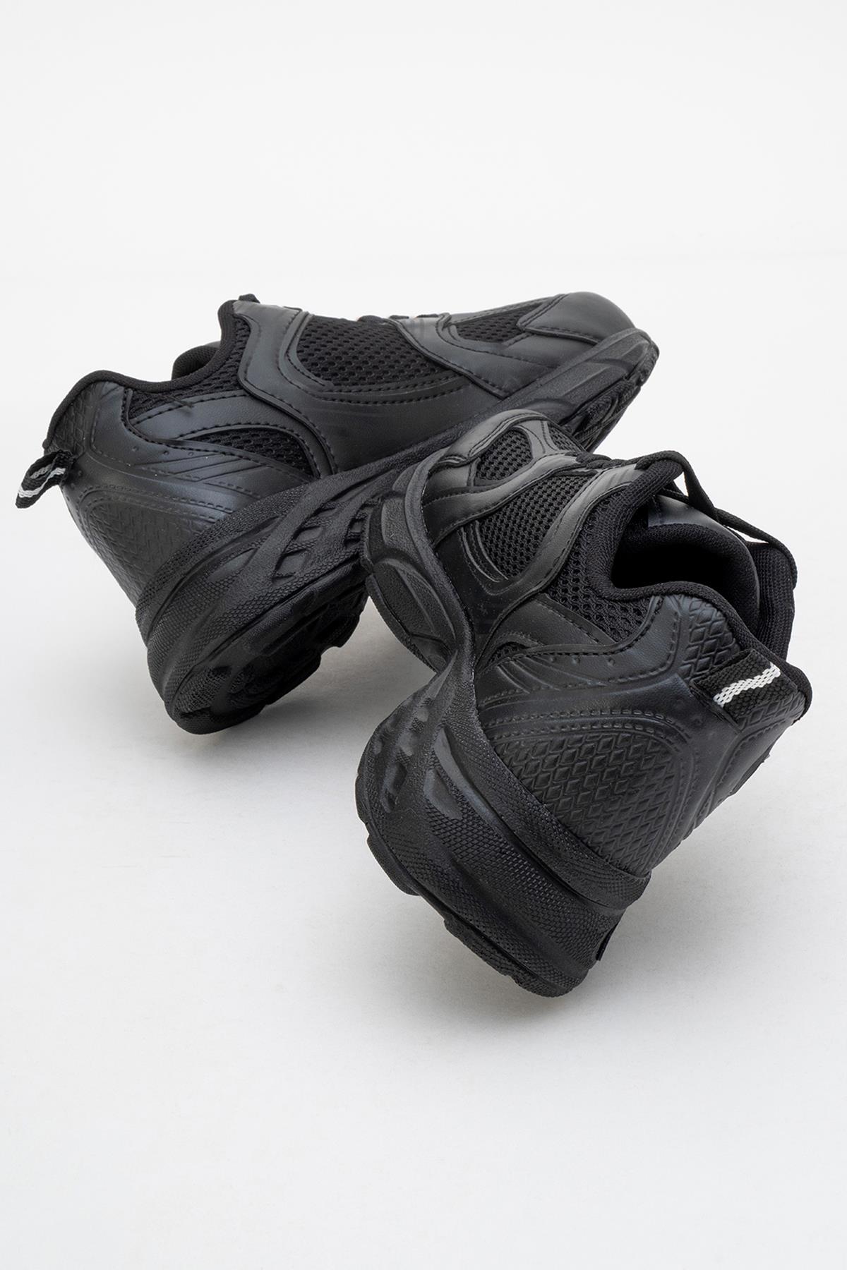 Kadın Anorak Yüksek Taban Spor Ayakkabı SİYAH SİYAH - Görsel 5