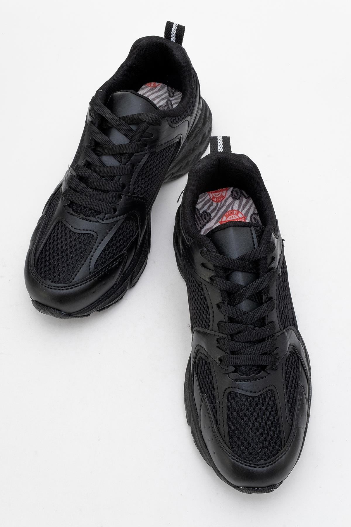 Kadın Anorak Yüksek Taban Spor Ayakkabı SİYAH SİYAH - Görsel 6