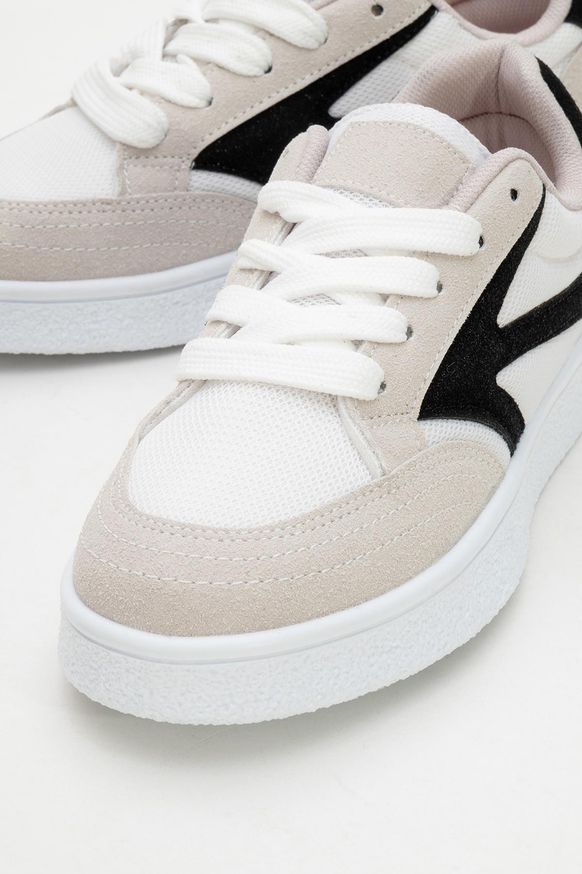 Kadın Anorak Spor Ayakkabı BEYAZ SİYAH - Görsel 4