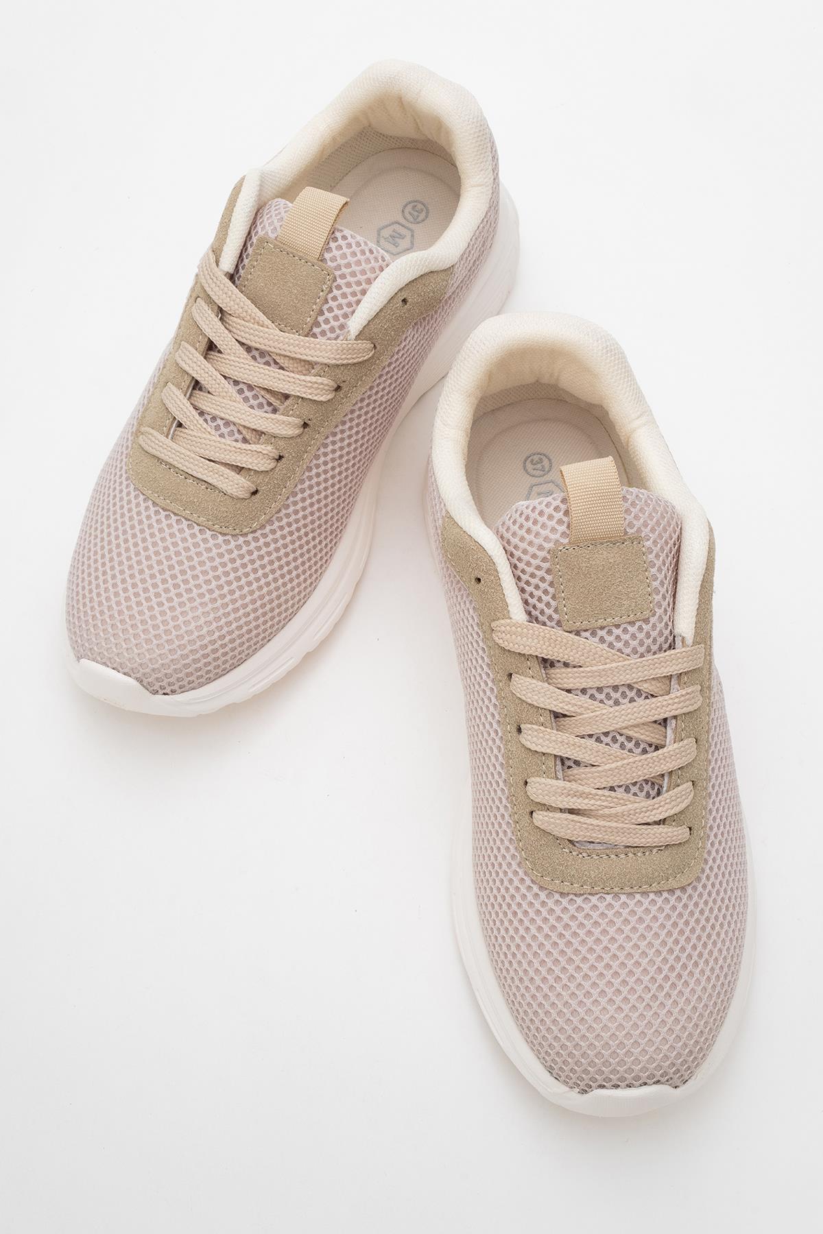 Kadın Spor Ayakkabı BEJ BEYAZ - Görsel 5