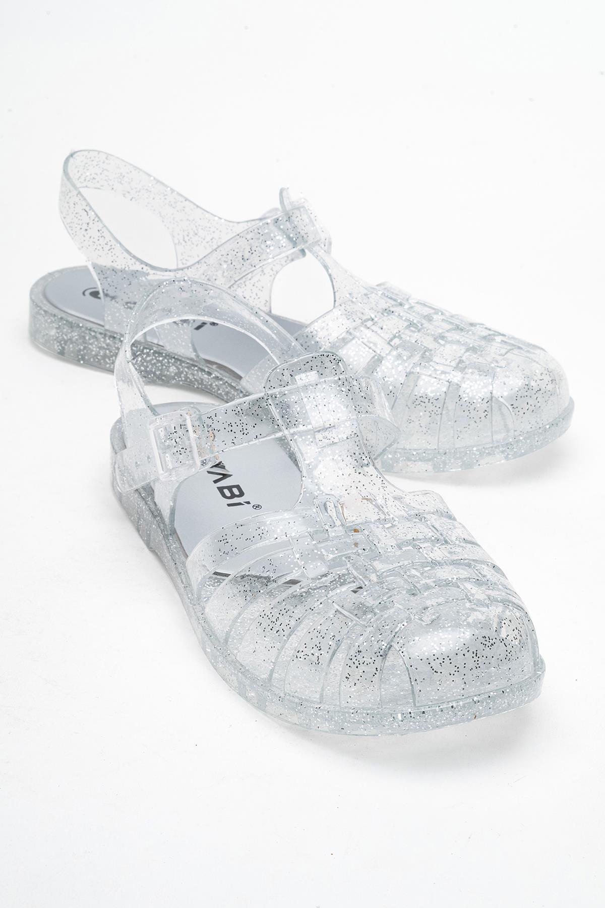 Önü Kapalı Plaj Sandalet GÜMÜŞ SİMLİ - Görsel 2