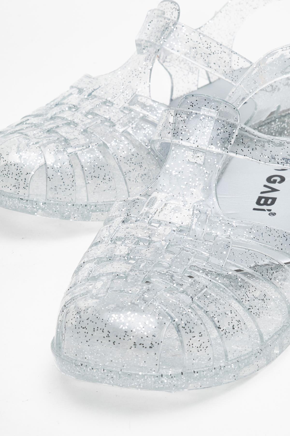 Önü Kapalı Plaj Sandalet GÜMÜŞ SİMLİ - Görsel 4