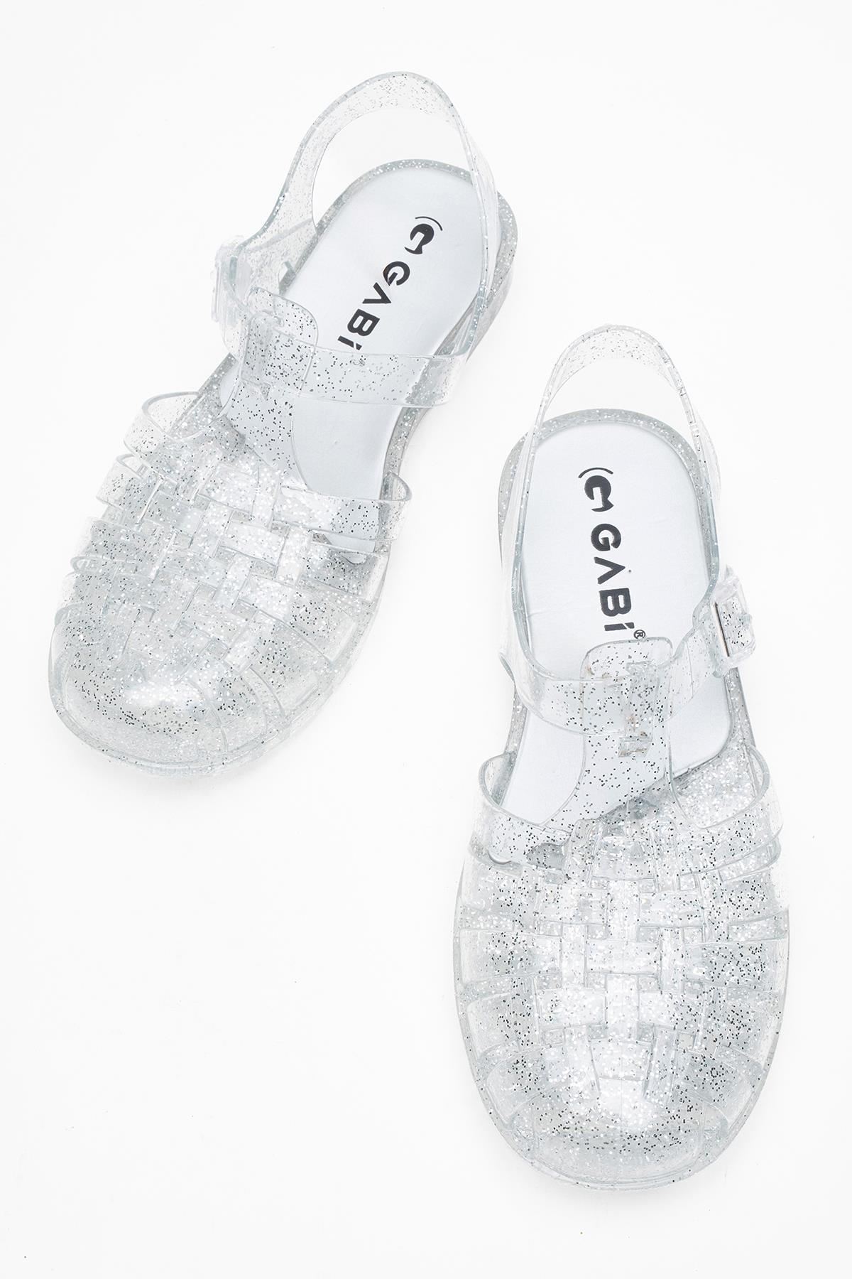 Önü Kapalı Plaj Sandalet GÜMÜŞ SİMLİ - Görsel 6