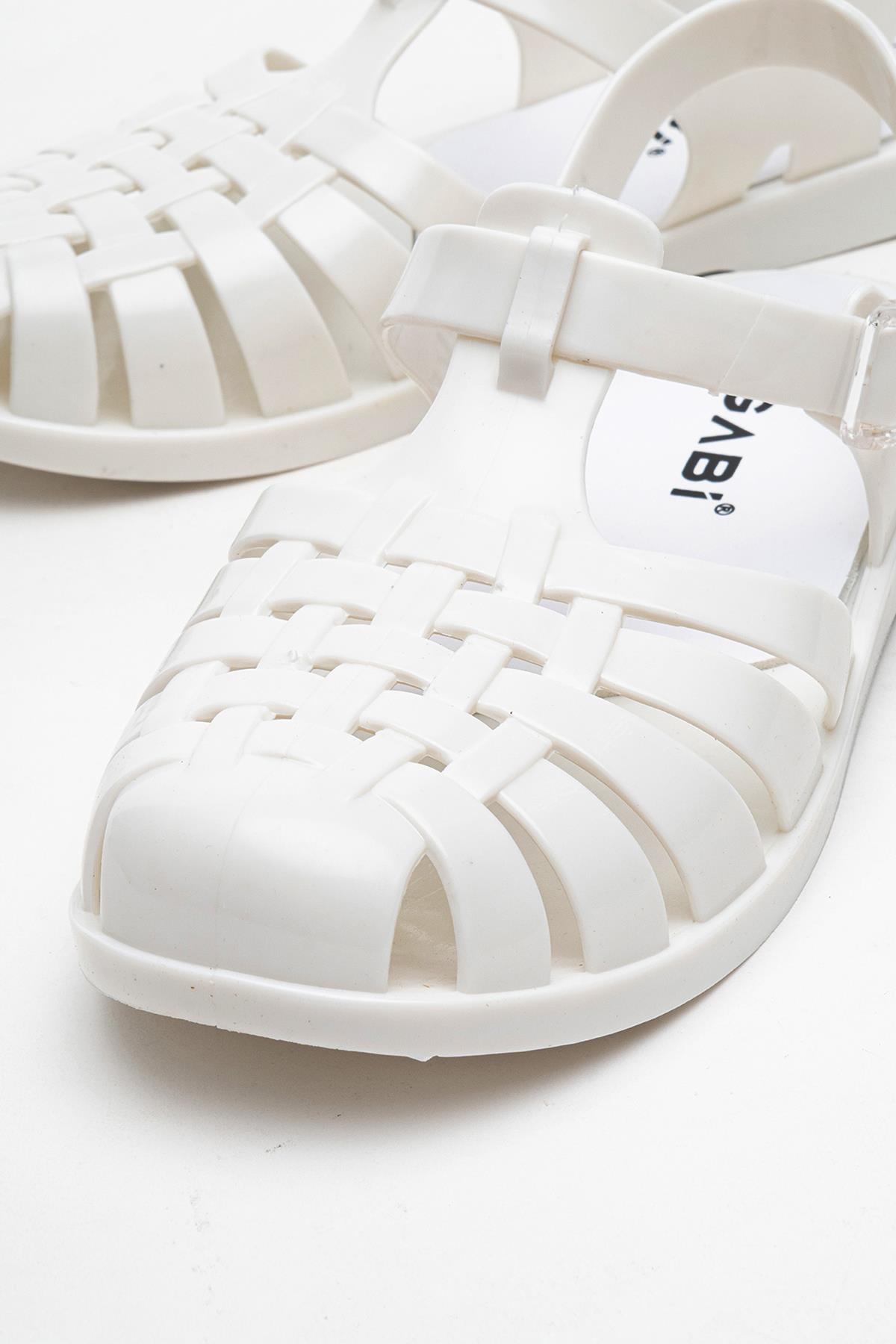 Önü Kapalı Plaj Sandalet BEYAZ - Görsel 4