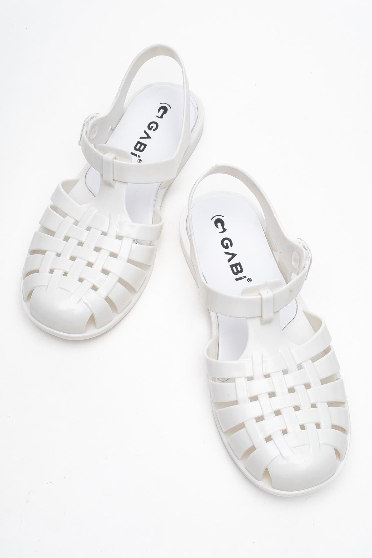 Önü Kapalı Plaj Sandalet BEYAZ - Görsel 6