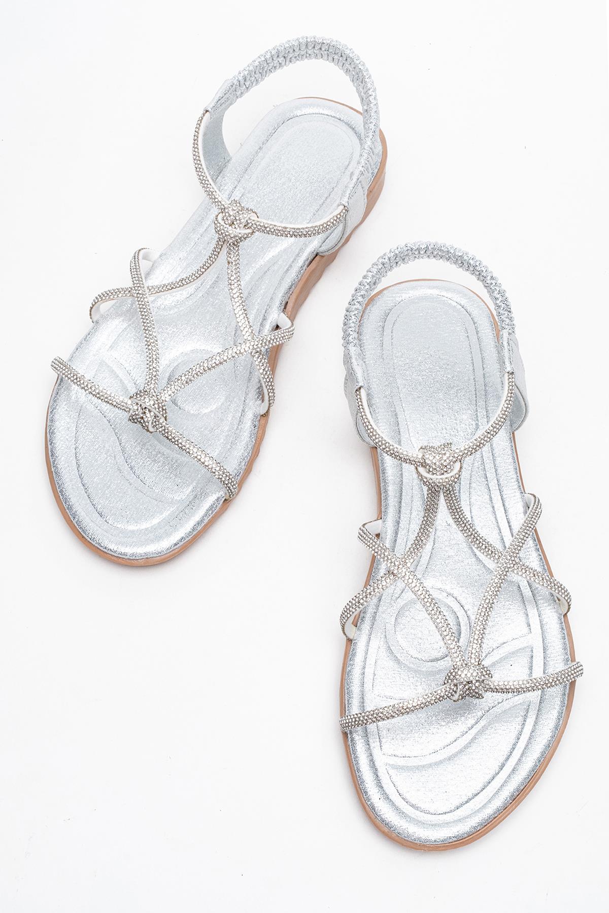 Kadın Çift Boğumlu Taşlı Sandelet GÜMÜŞ - Görsel 4