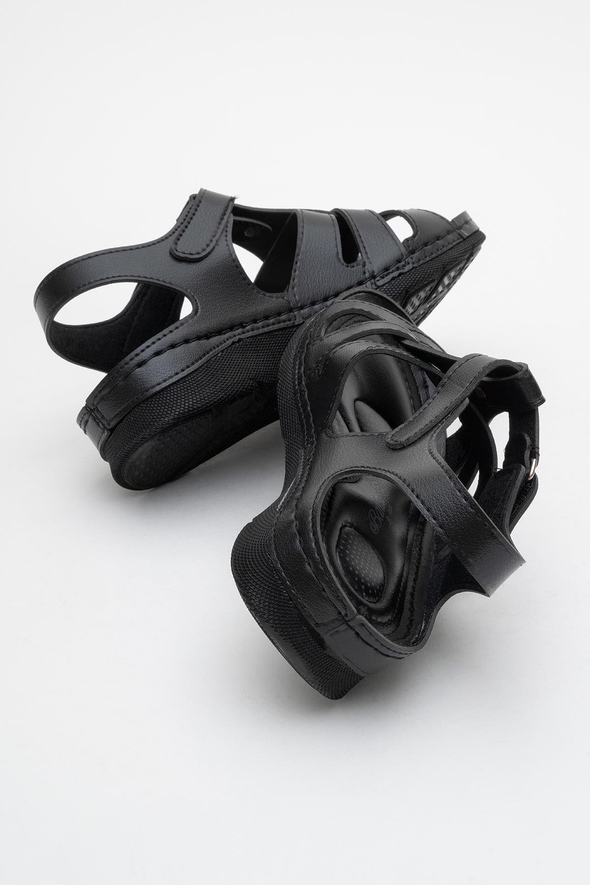 Kadın Cırtlı Sandalet SİYAH - Görsel 5