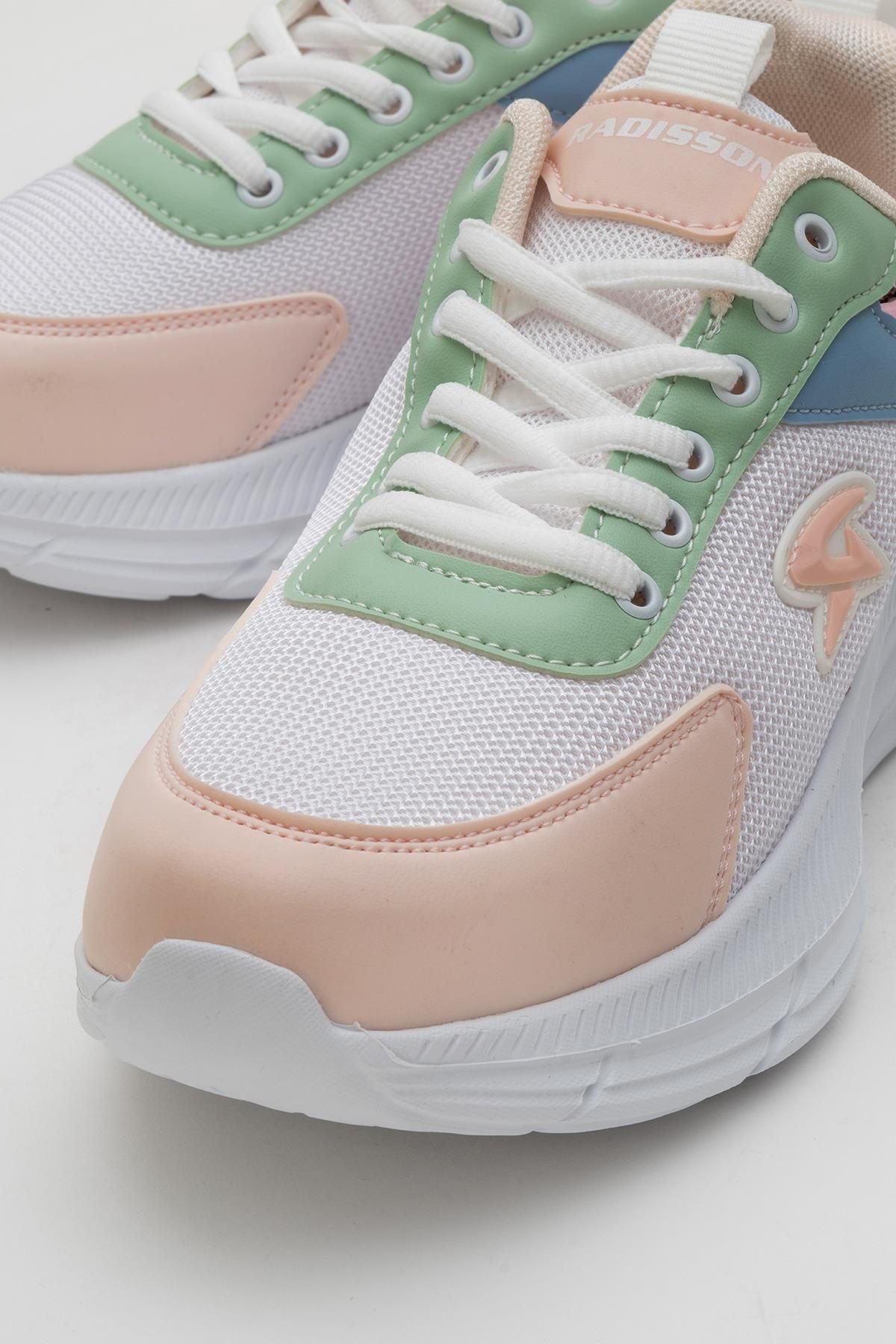 Cırtlı Anorak Kadın Spor Ayakkabı BEYAZ PUDRA YEŞİL - Görsel 4