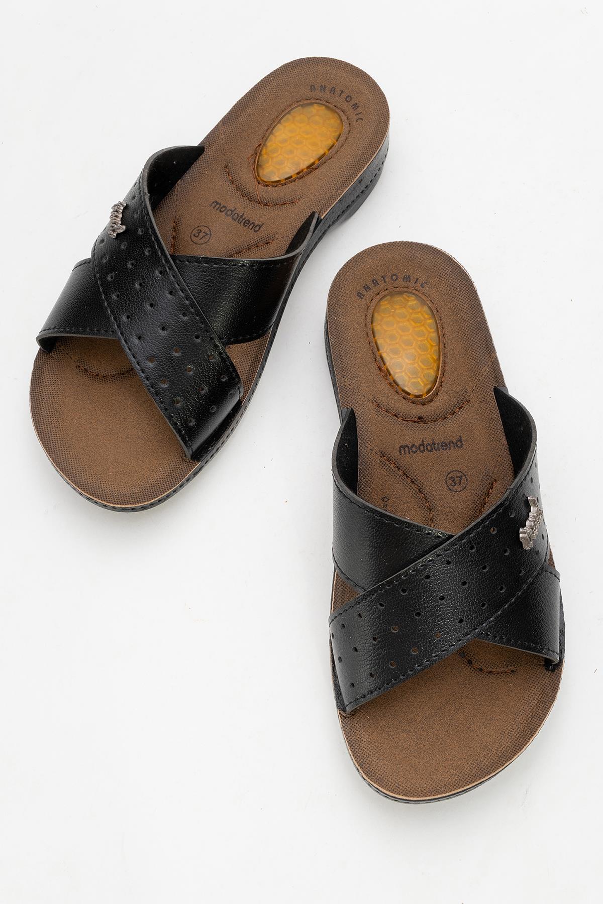 Kadın Çapraz Terlik SİYAH - Görsel 6