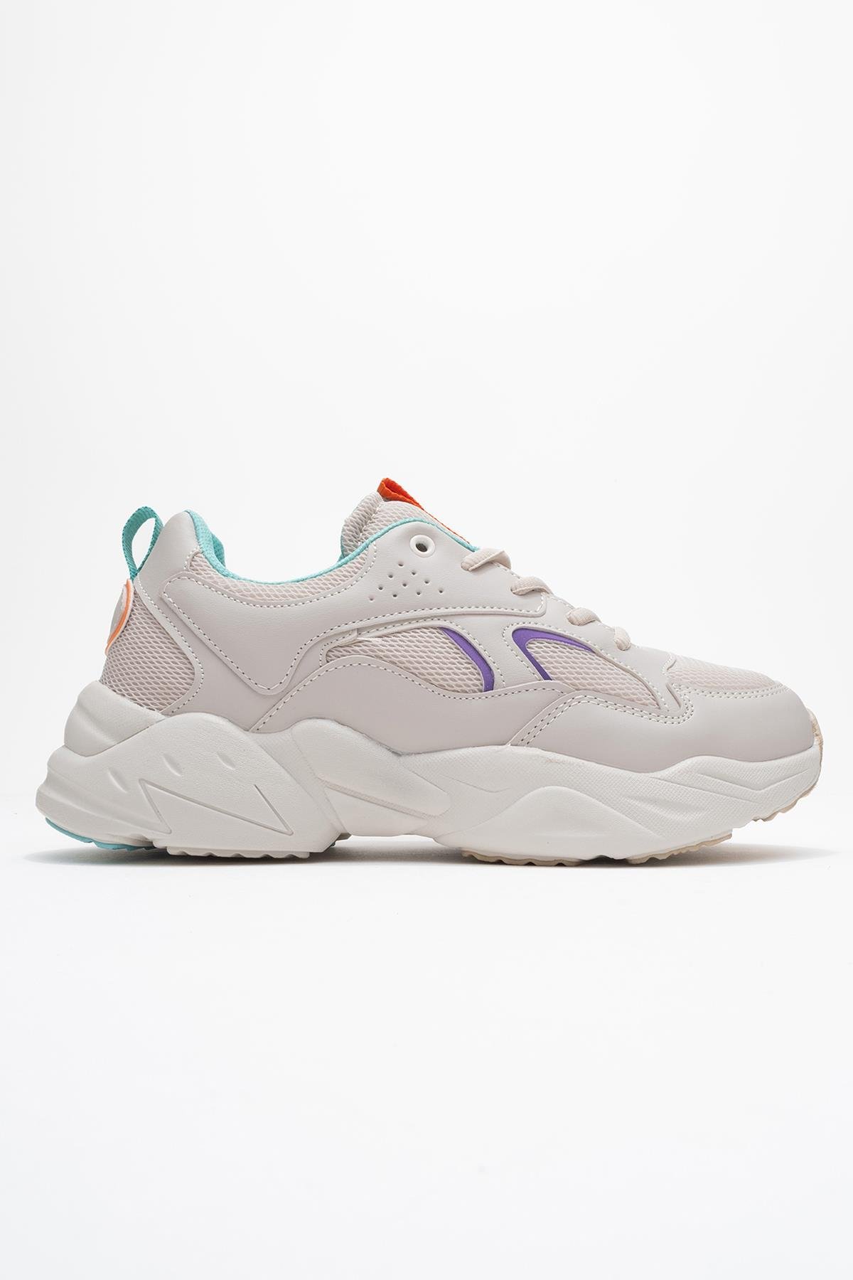 Bağcılklı Kadın Spor Ayakkabı BEJ TURKUAZ - Görsel 3