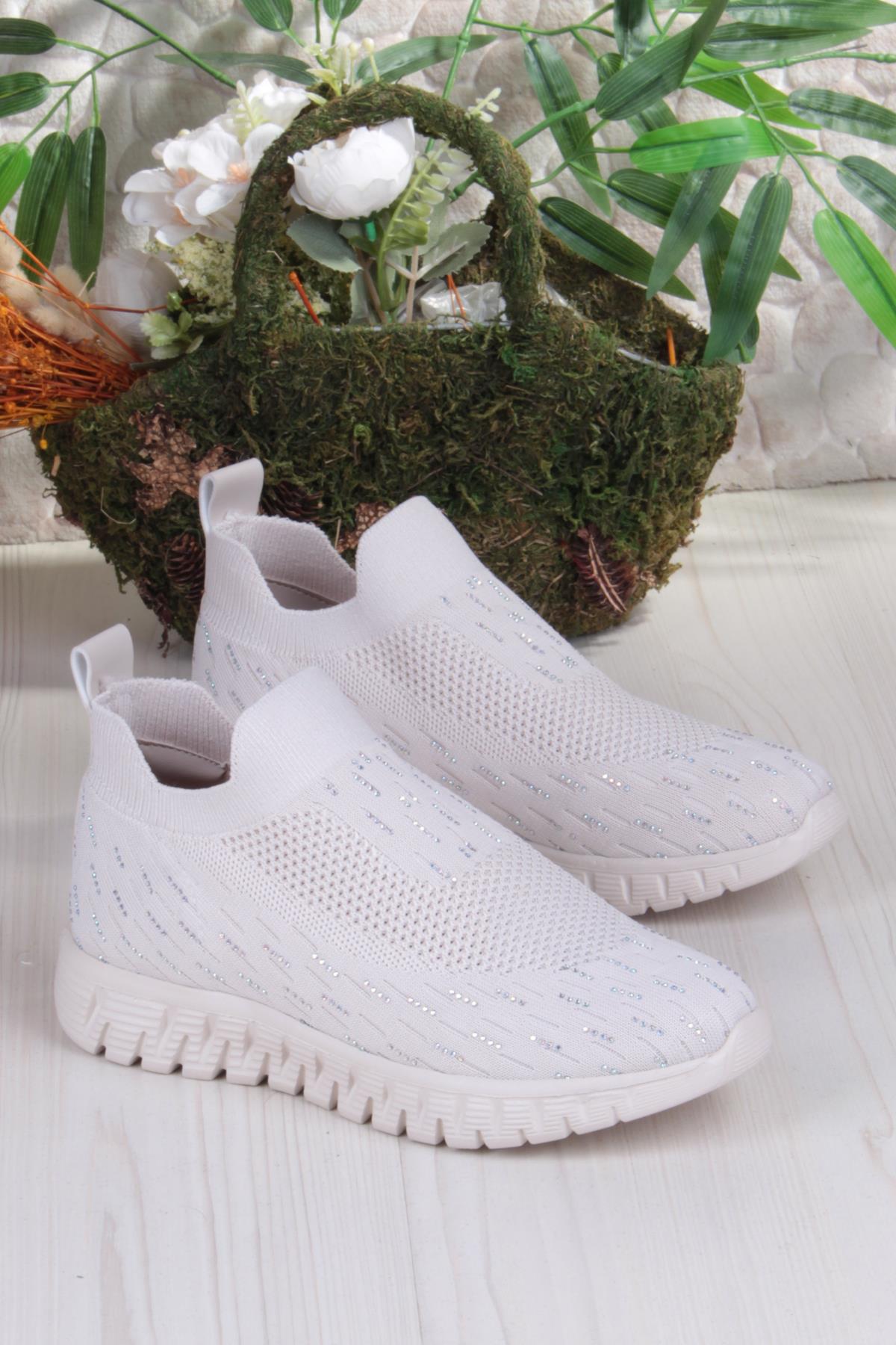 5060 Divamod Hafif Rahat Taş Detaylı Fileli Kadın Ayakkabı - Görsel 5