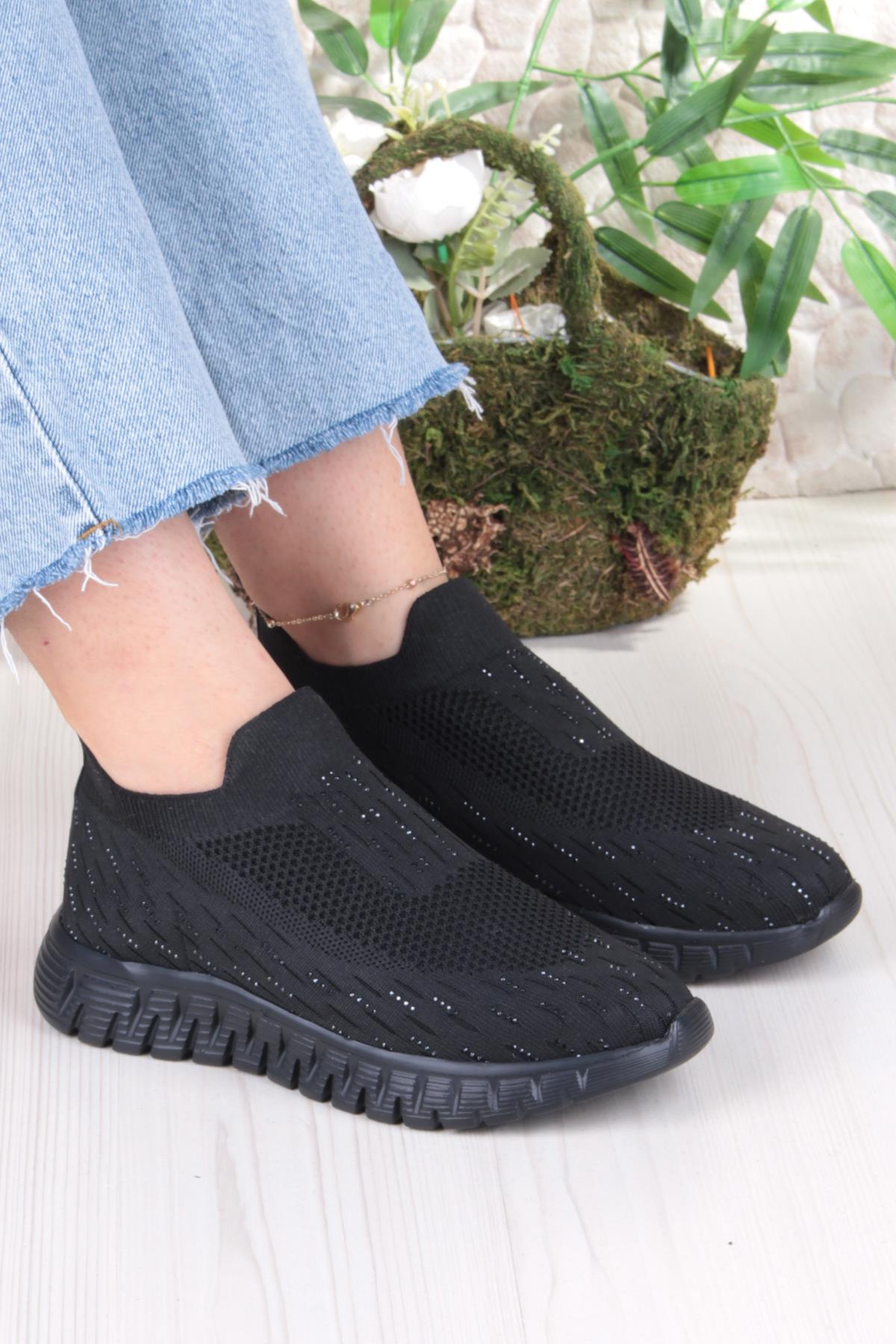 5060 Divamod Hafif Rahat Taş Detaylı Fileli Kadın Ayakkabı - Görsel 2