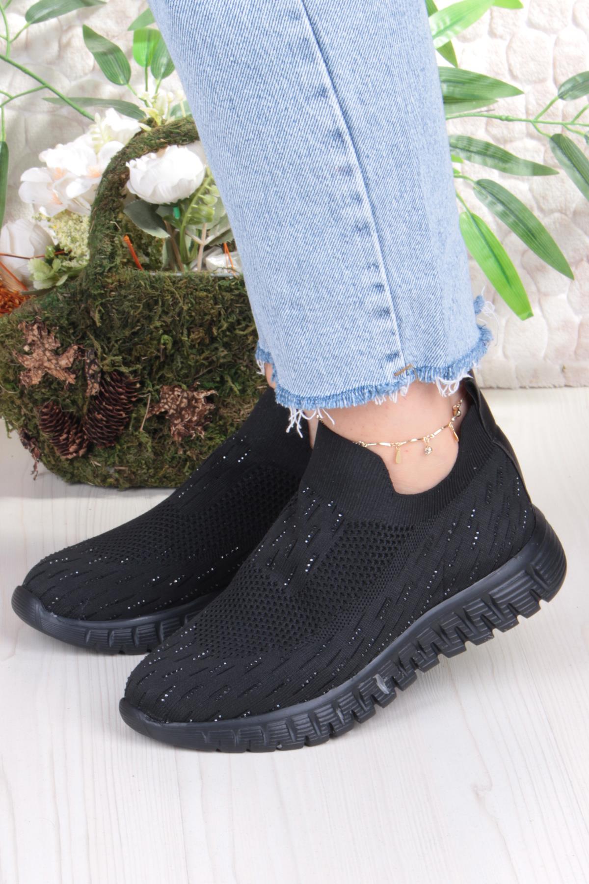 5060 Divamod Hafif Rahat Taş Detaylı Fileli Kadın Ayakkabı - Görsel 3
