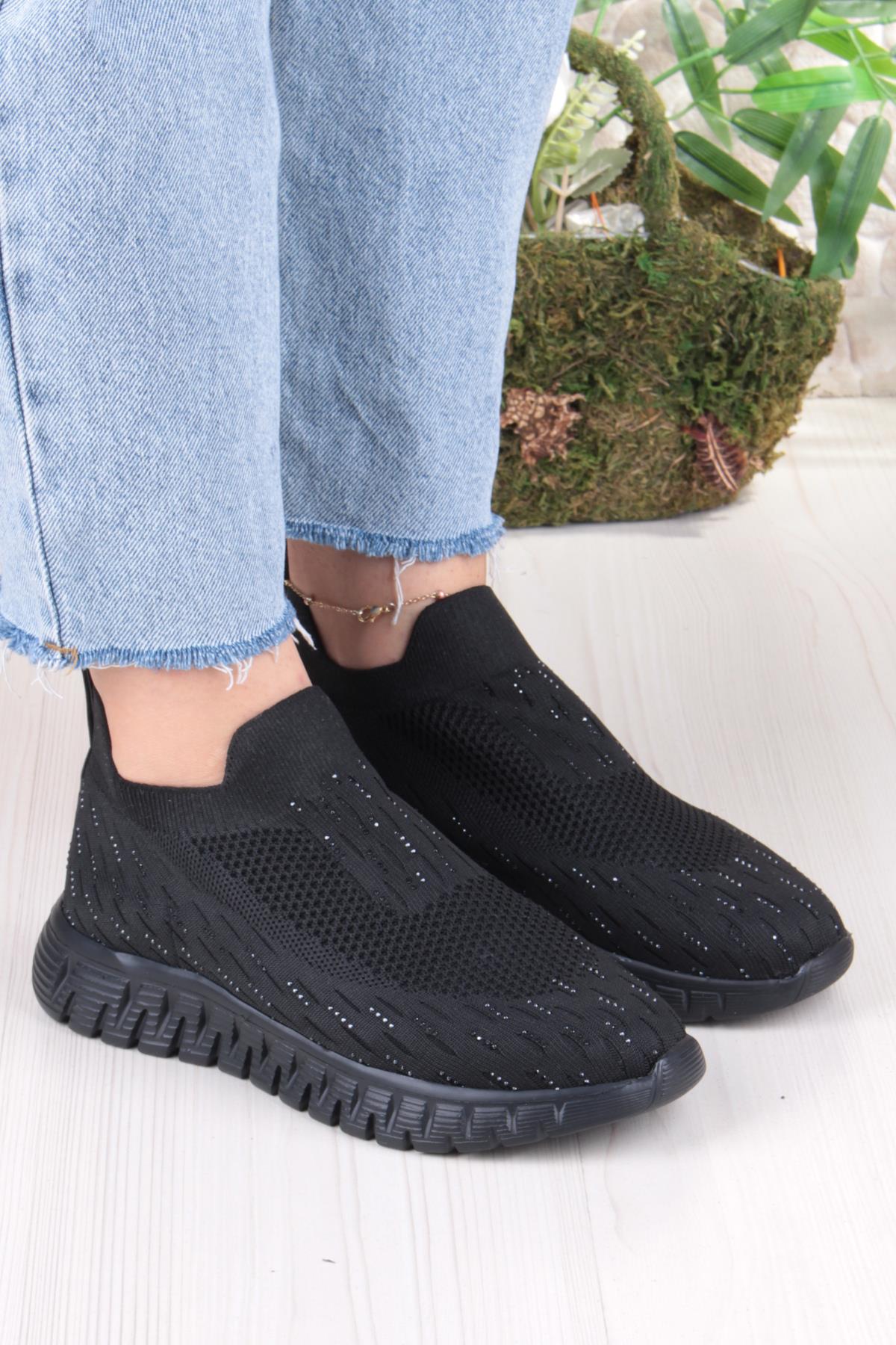 5060 Divamod Hafif Rahat Taş Detaylı Fileli Kadın Ayakkabı - Görsel 4
