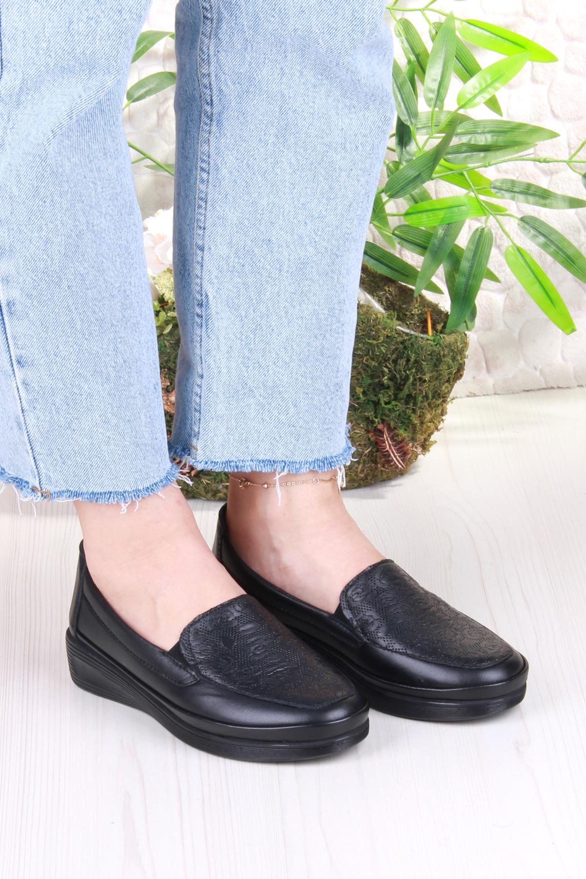 428203 Anatomik Rahat Esnek Hakiki Deri Kadın Ayakkabı - Görsel 4