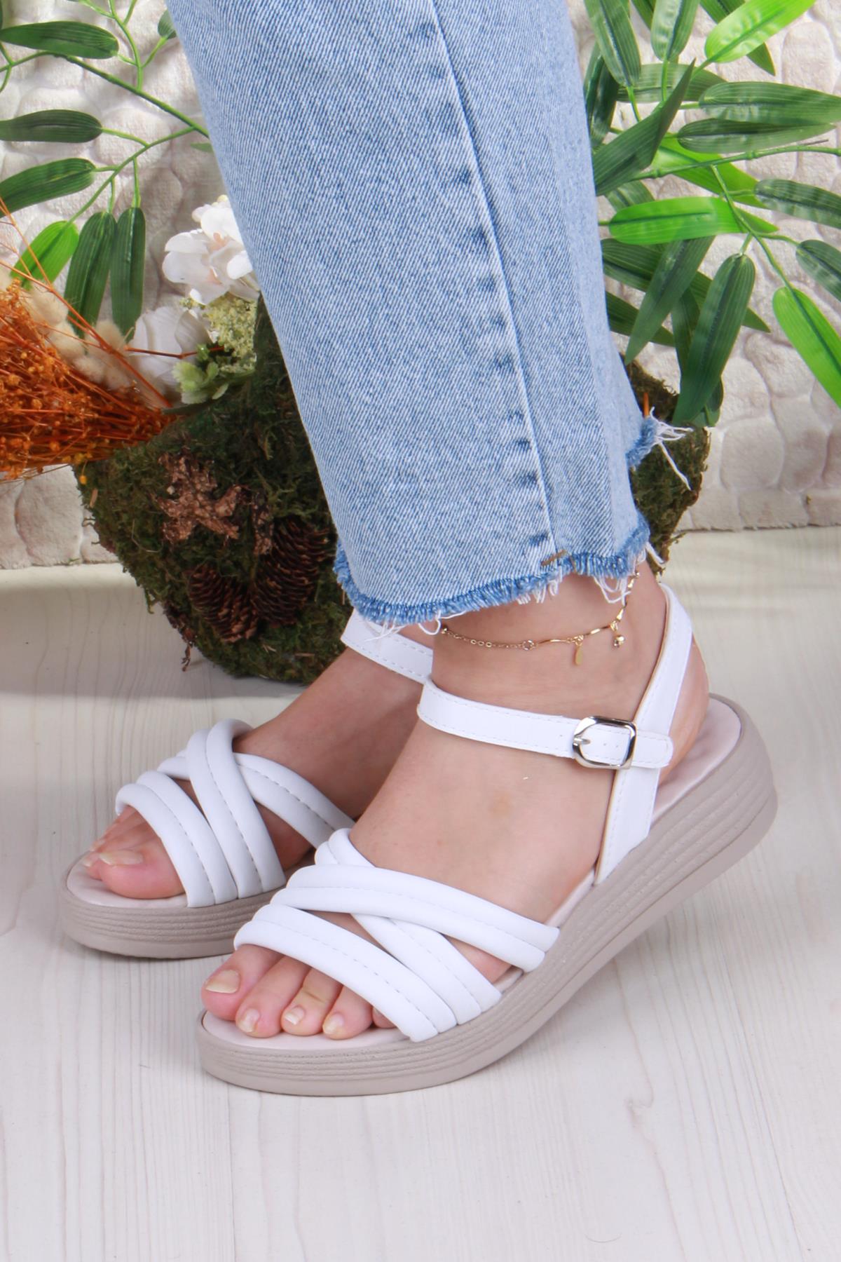 05-2065 Soft Rahat Toka Detaylı Çapraz Bant Kadın Sandalet - Görsel 3