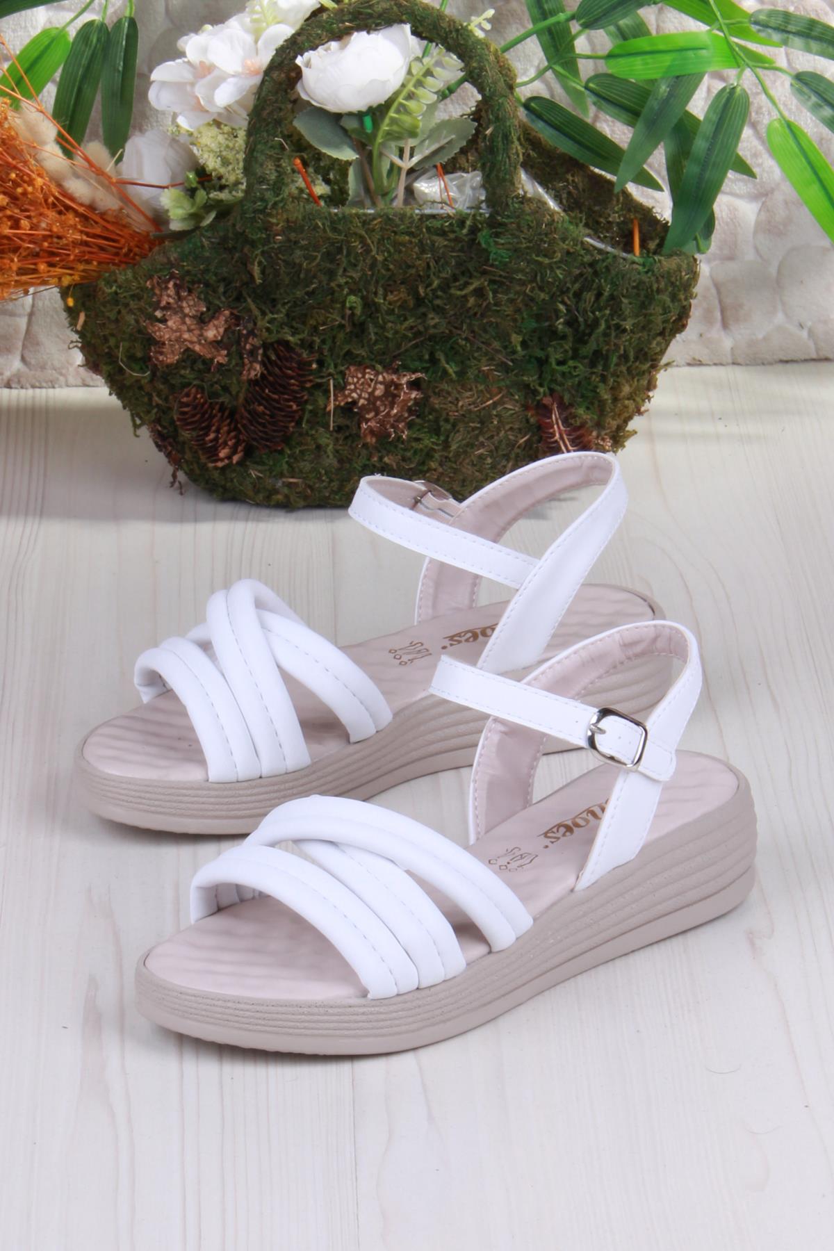 05-2065 Soft Rahat Toka Detaylı Çapraz Bant Kadın Sandalet - Görsel 6