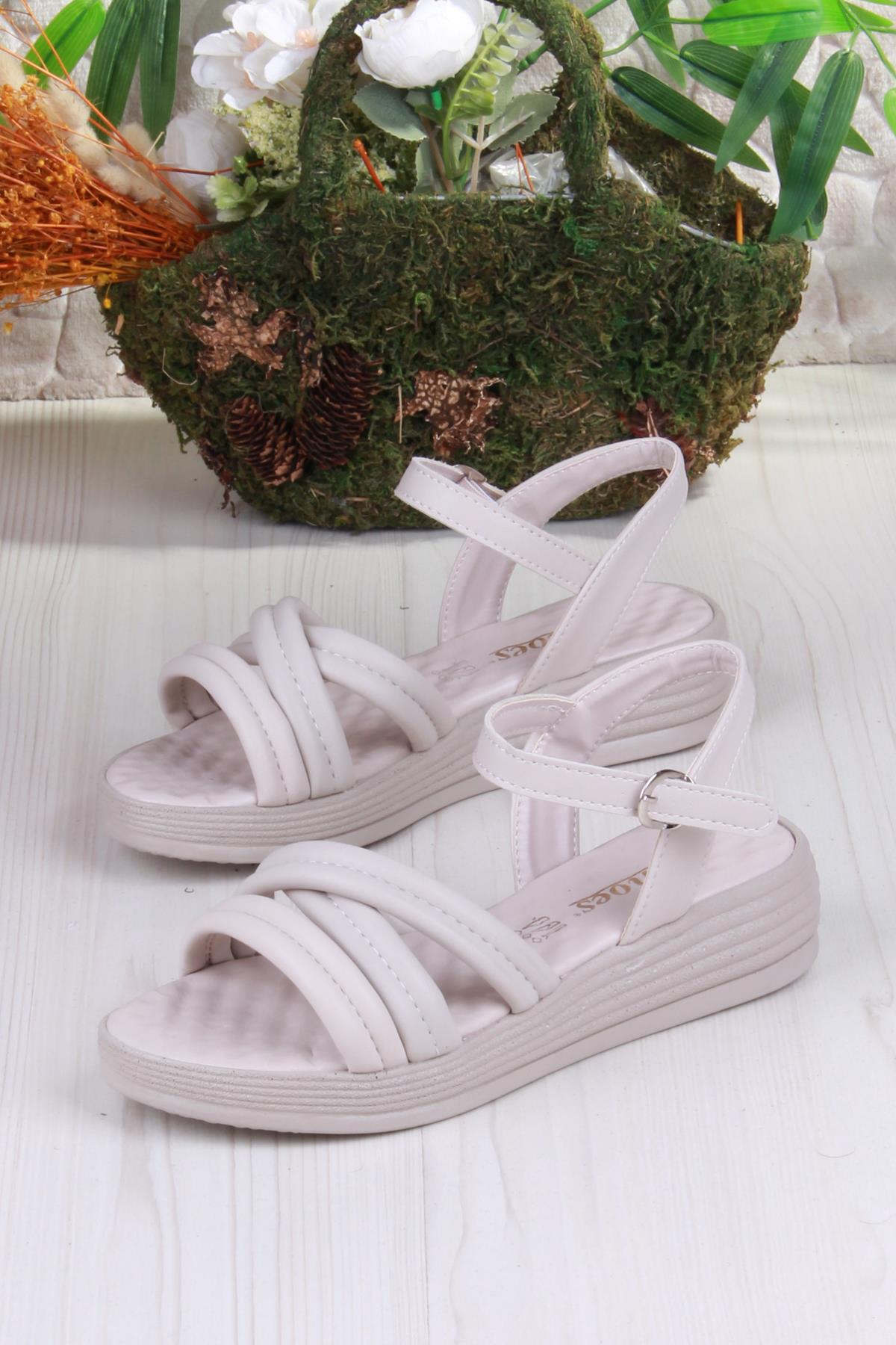 05-2065 Soft Rahat Toka Detaylı Çapraz Bant Kadın Sandalet - Görsel 6