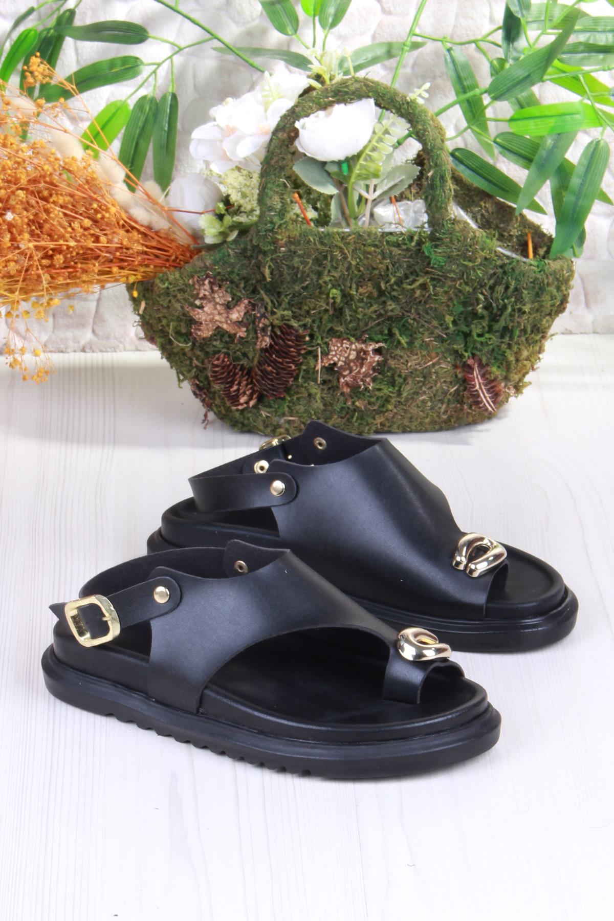 099-108 Fls Toka Detaylı Parmak Arası Kadın Sandalet - Görsel 5