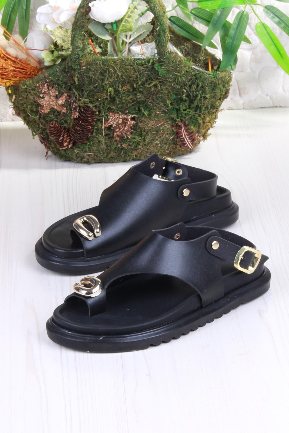 099-108 Fls Toka Detaylı Parmak Arası Kadın Sandalet - Görsel 6