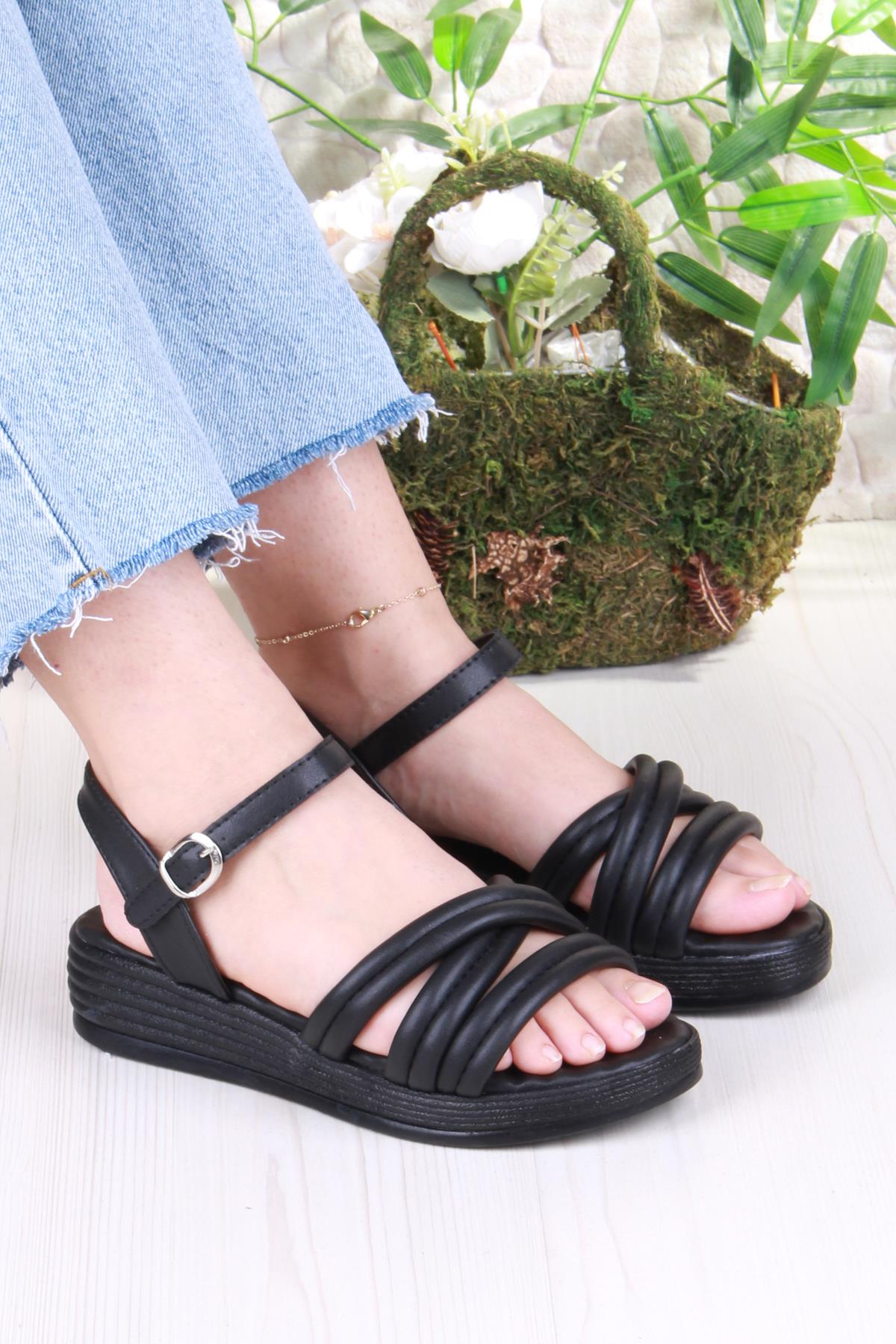 05-2065 Soft Rahat Toka Detaylı Çapraz Bant Kadın Sandalet - Görsel 2