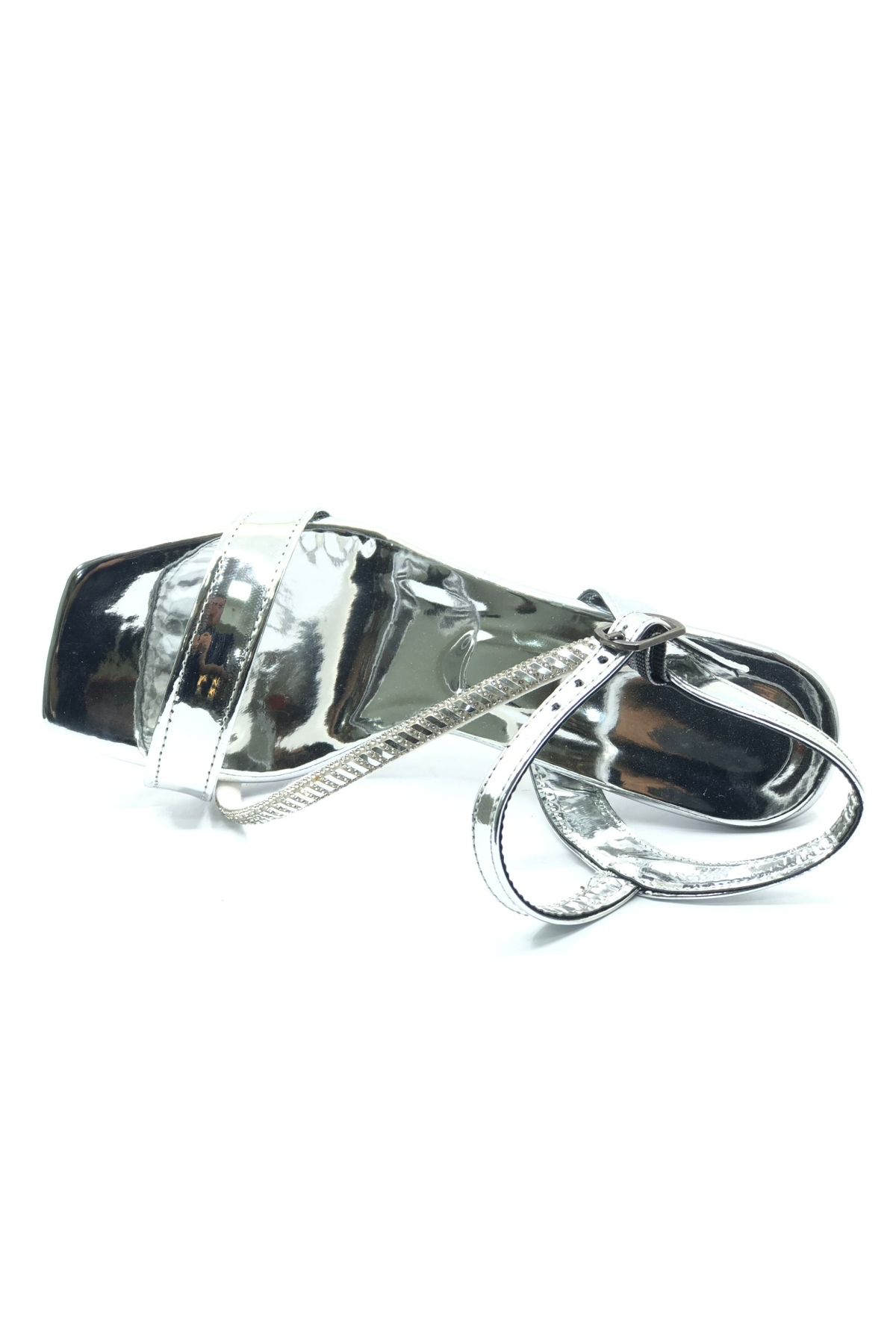 Şerit Taş Detaylı Tek Bantlı Kadın Topuklu Abiye Ayakkabı - Görsel 6