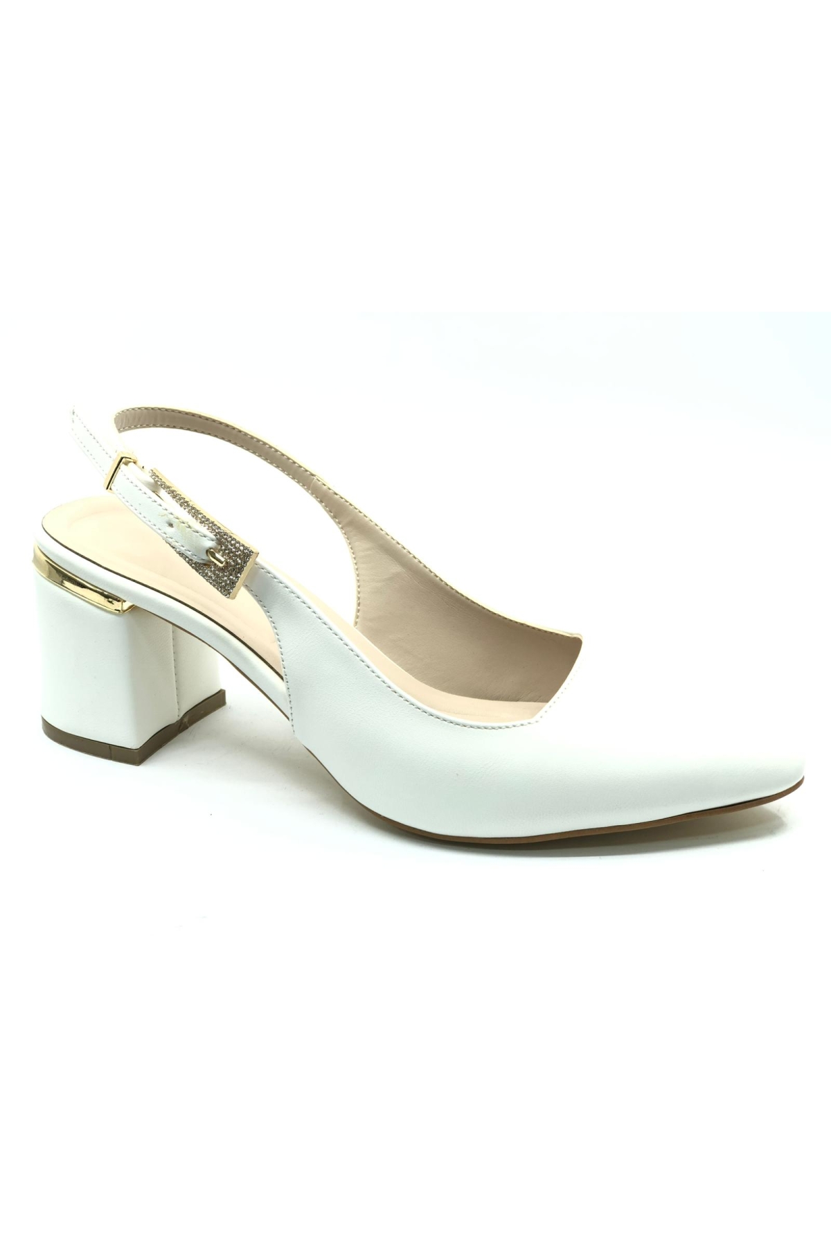 Toka Detaylı Topuklu Arkası Açık Klasik Kadın Topuklu Ayakkabı - Görsel 2