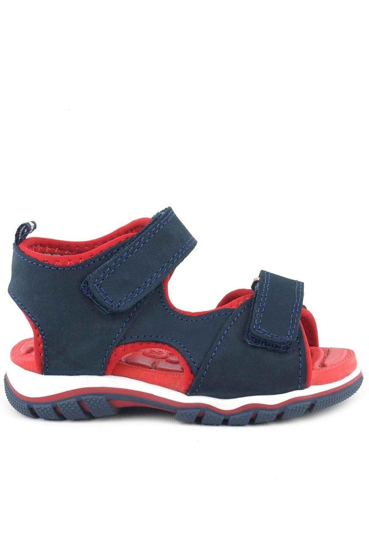 Hakiki Deri Lacivert Cırtlı Bebek Sandalet - Görsel 4