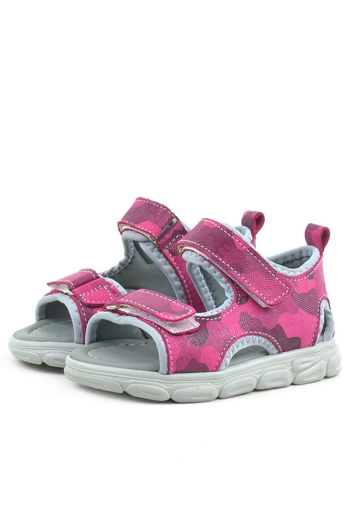 Wisps Hakiki Deri Pembe Kamuflaj Bebek Sandalet - Görsel 5