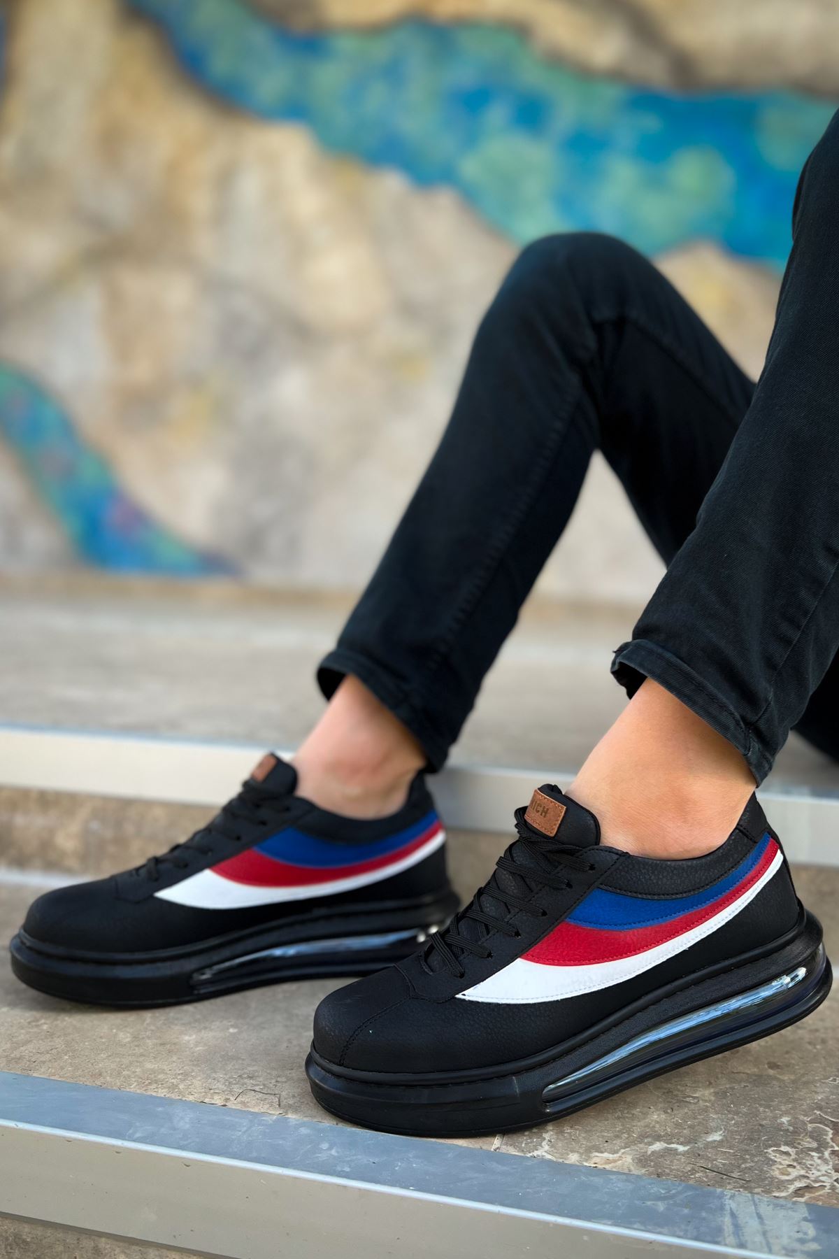 Bağcıklı Balon Taban Erkek Günlük Ayakkabı Siyah - Görsel 4