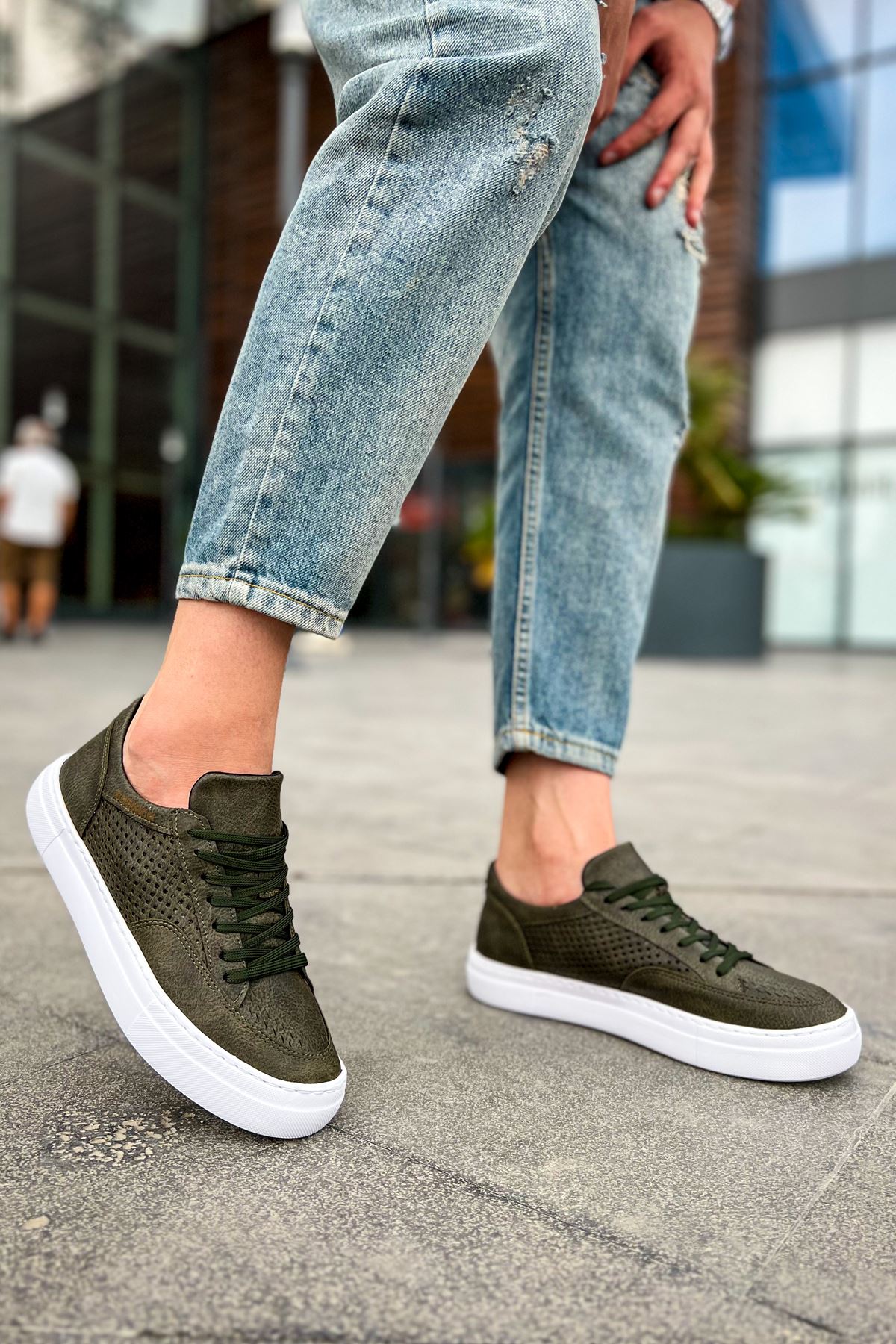 Bağcıklı Erkek Günlük Ayakkabı Haki - Görsel 4