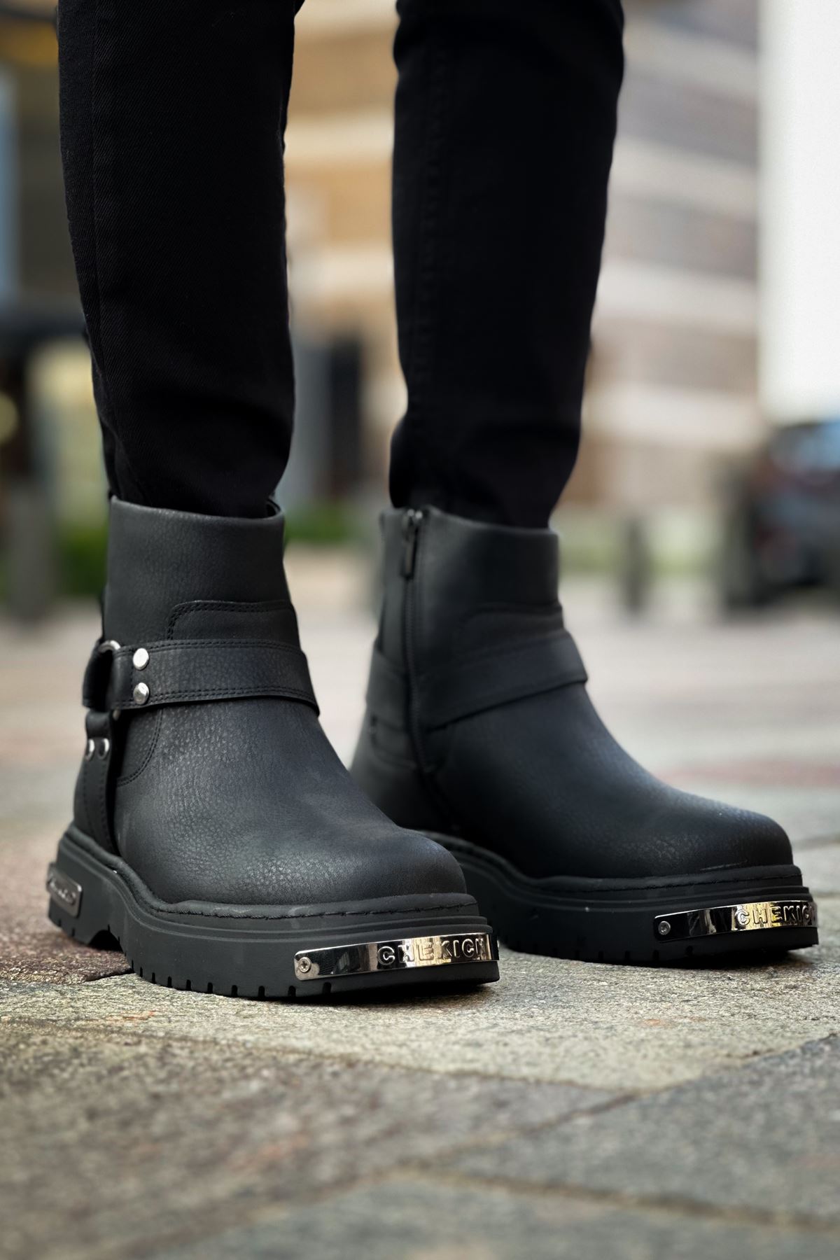 Fermuarlı Erkek Düz Bot Siyah - Görsel 4