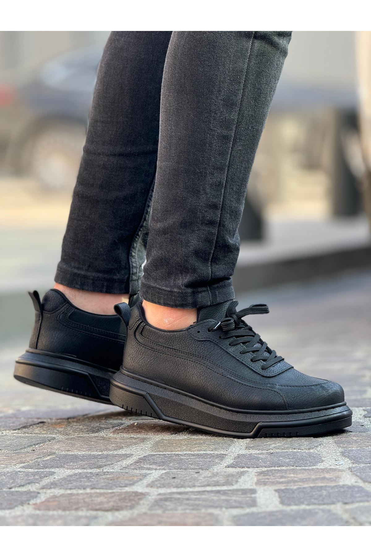 Bağcıklı Erkek Spor Ayakkabı Siyah - Görsel 2
