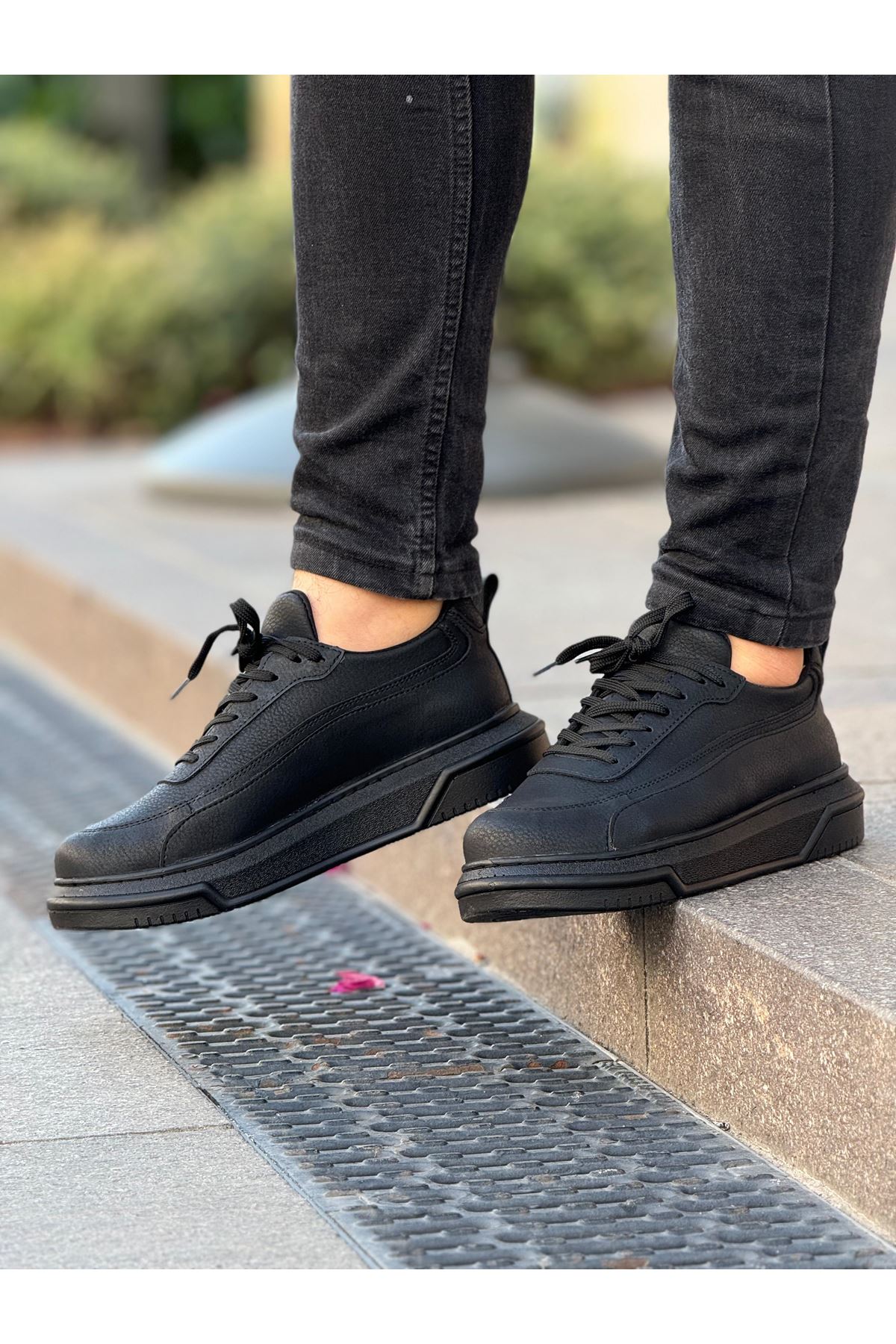 Bağcıklı Erkek Spor Ayakkabı Siyah - Görsel 5