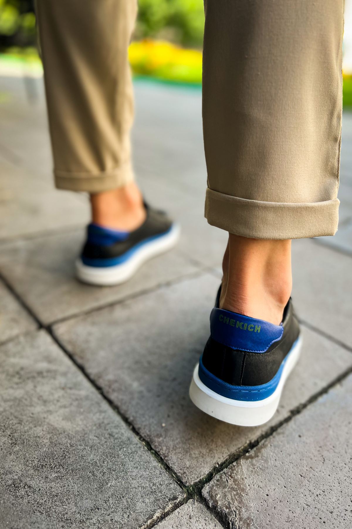 Bağcıklı Erkek Spor Ayakkabı Siyah Mavi - Görsel 6