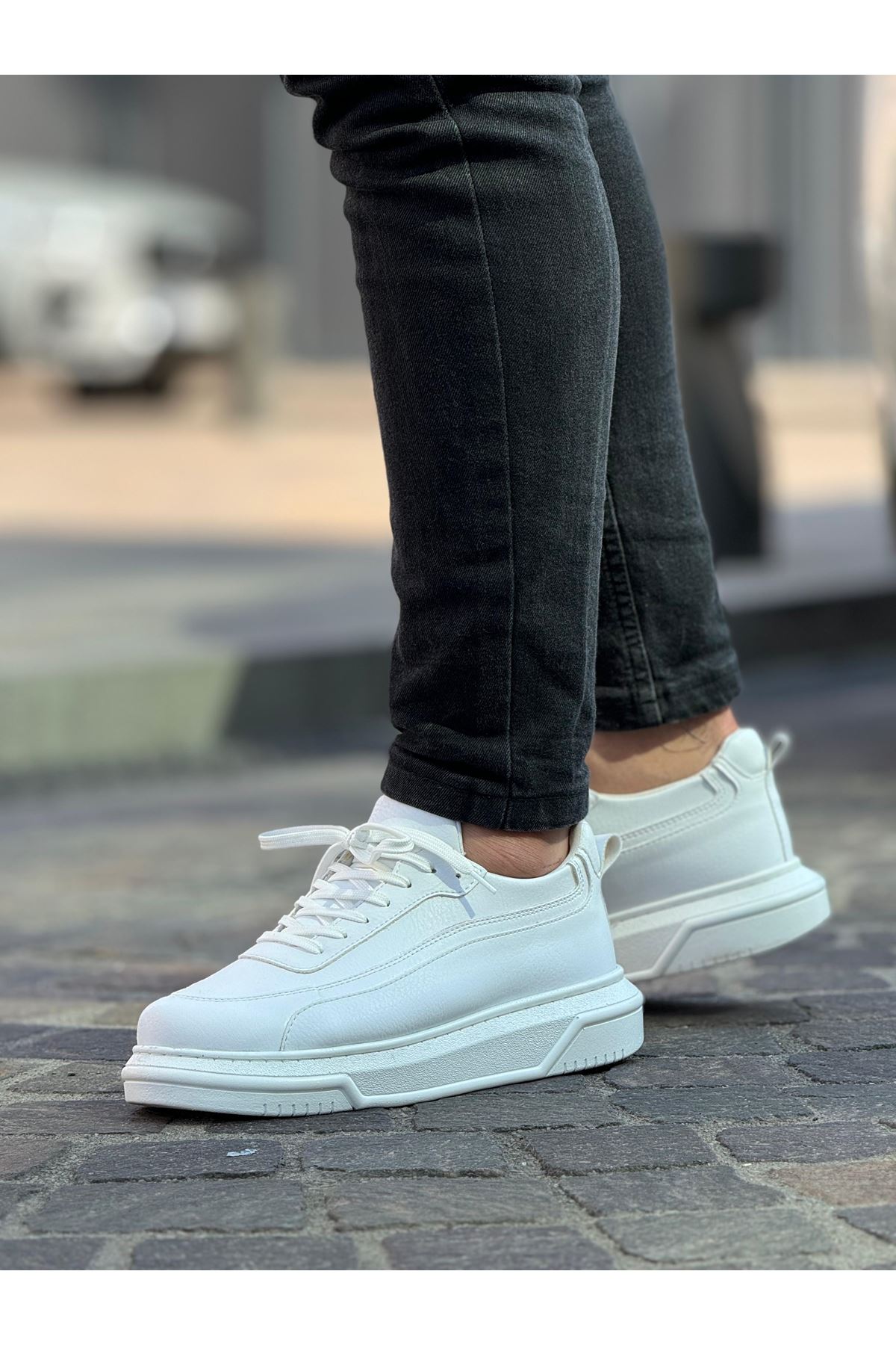 Bağcıklı Erkek Spor Ayakkabı Beyaz - Görsel 2