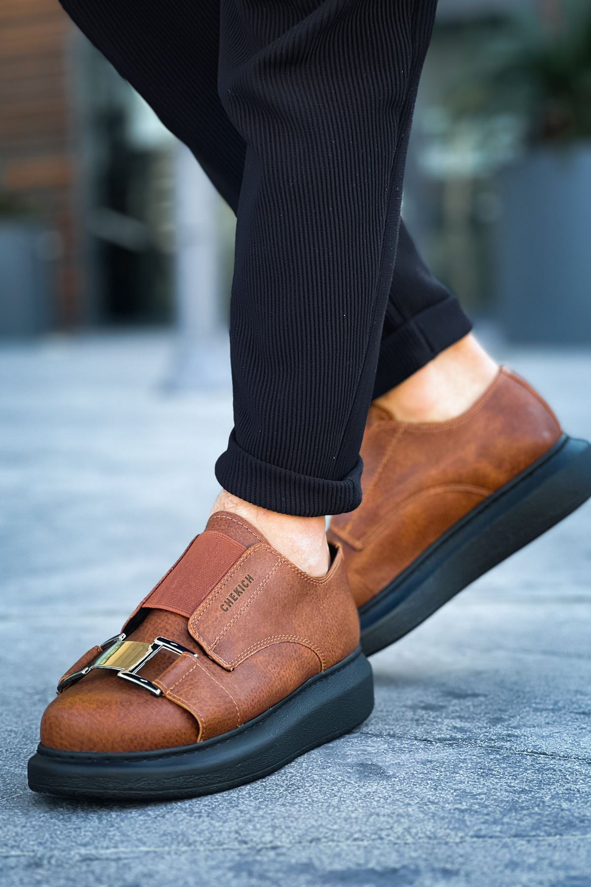 Lastikli Toka Detaylı Erkek Spor Ayakkabı Taba - Görsel 2