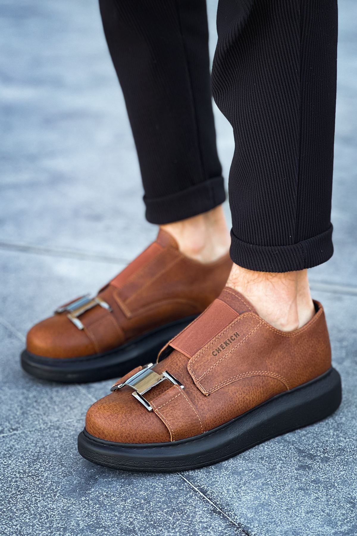 Lastikli Toka Detaylı Erkek Spor Ayakkabı Taba - Görsel 3