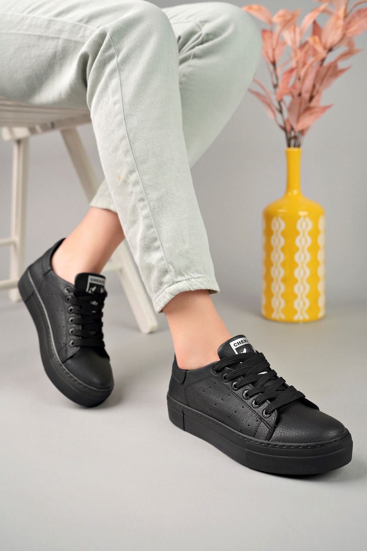 Bağcıklı Erkek Spor Ayakkabı Siyah - Görsel 3