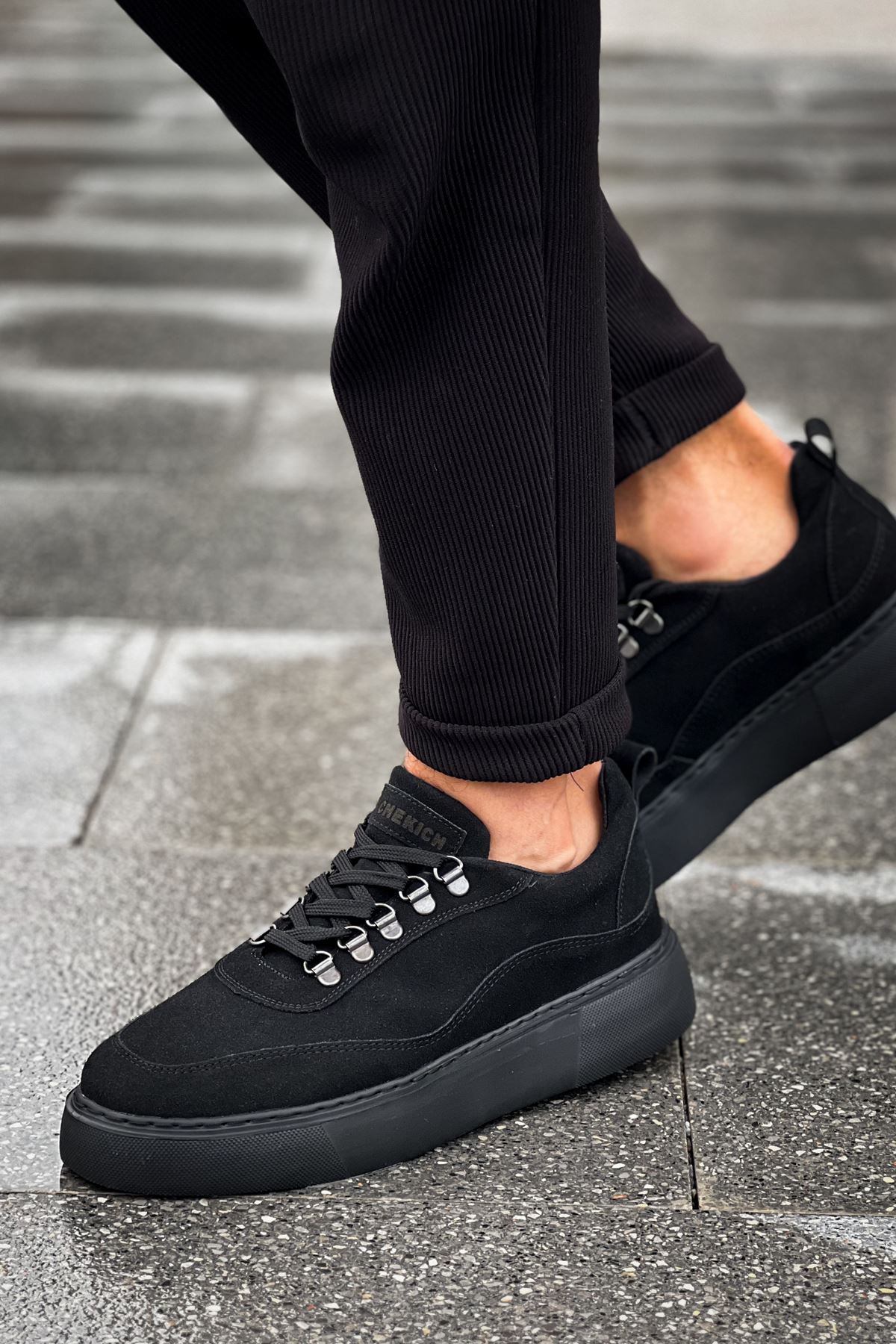 Bağcıklı Erkek Spor Ayakkabı Siyah - Görsel 3