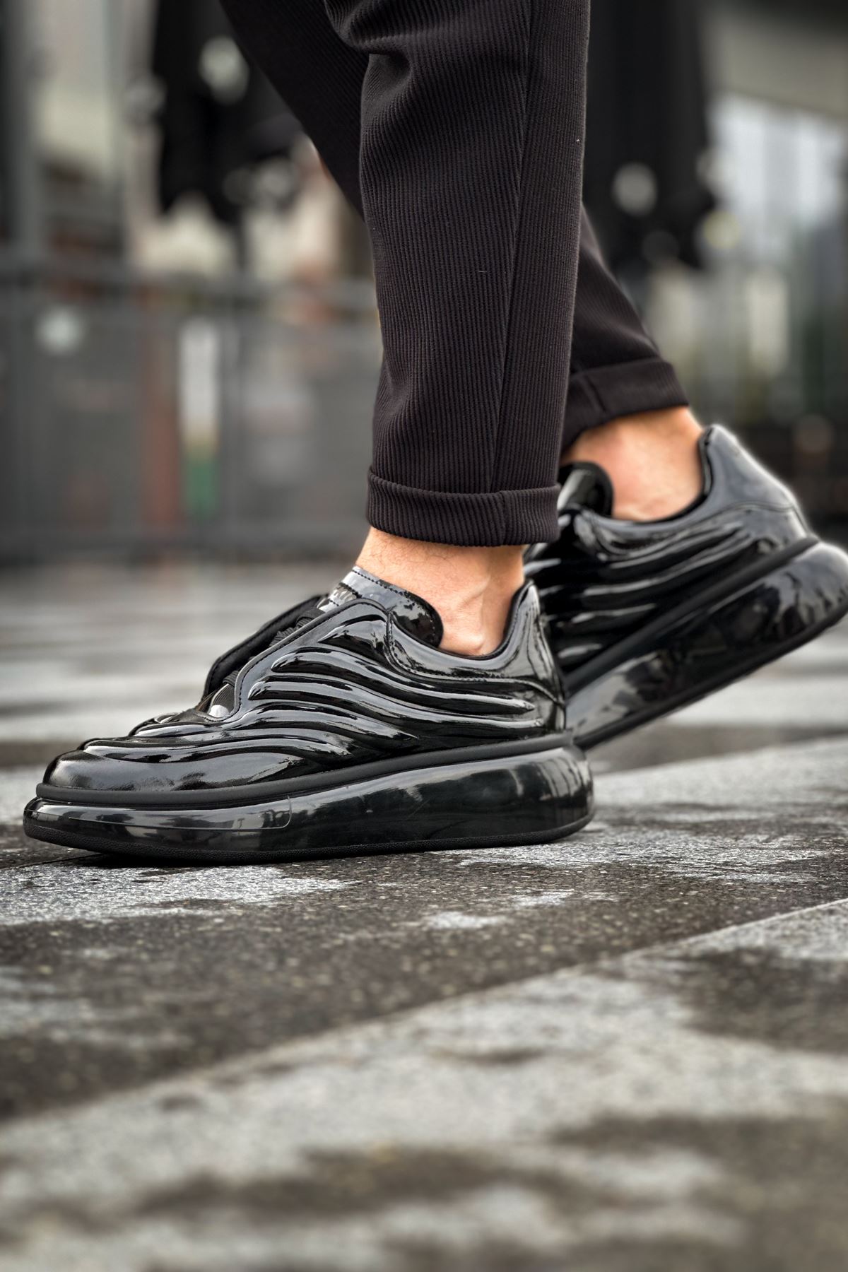 Bağcıklı Erkek Spor Ayakkabı Siyah - Görsel 3