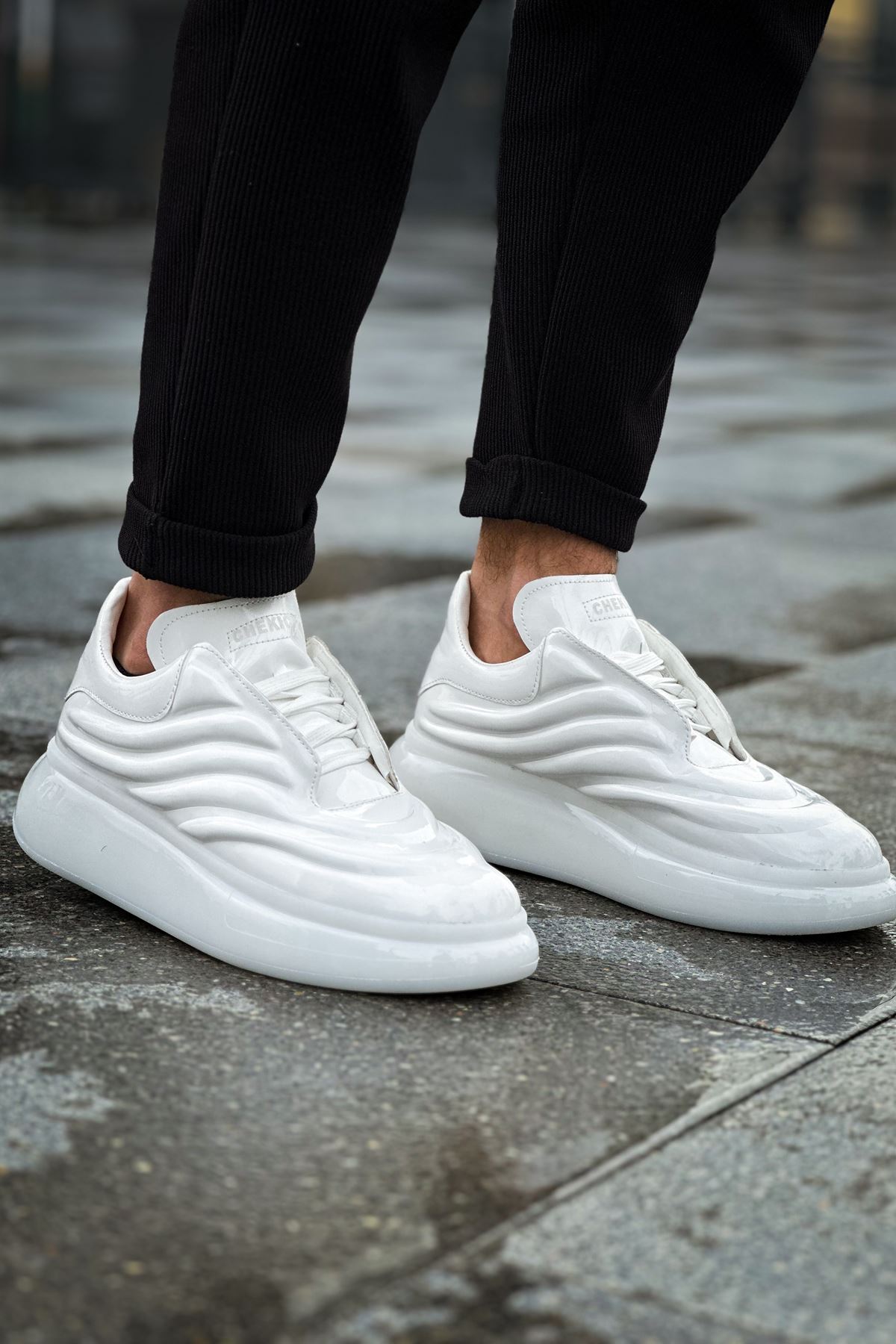 Bağcıklı Erkek Spor Ayakkabı Beyaz - Görsel 2
