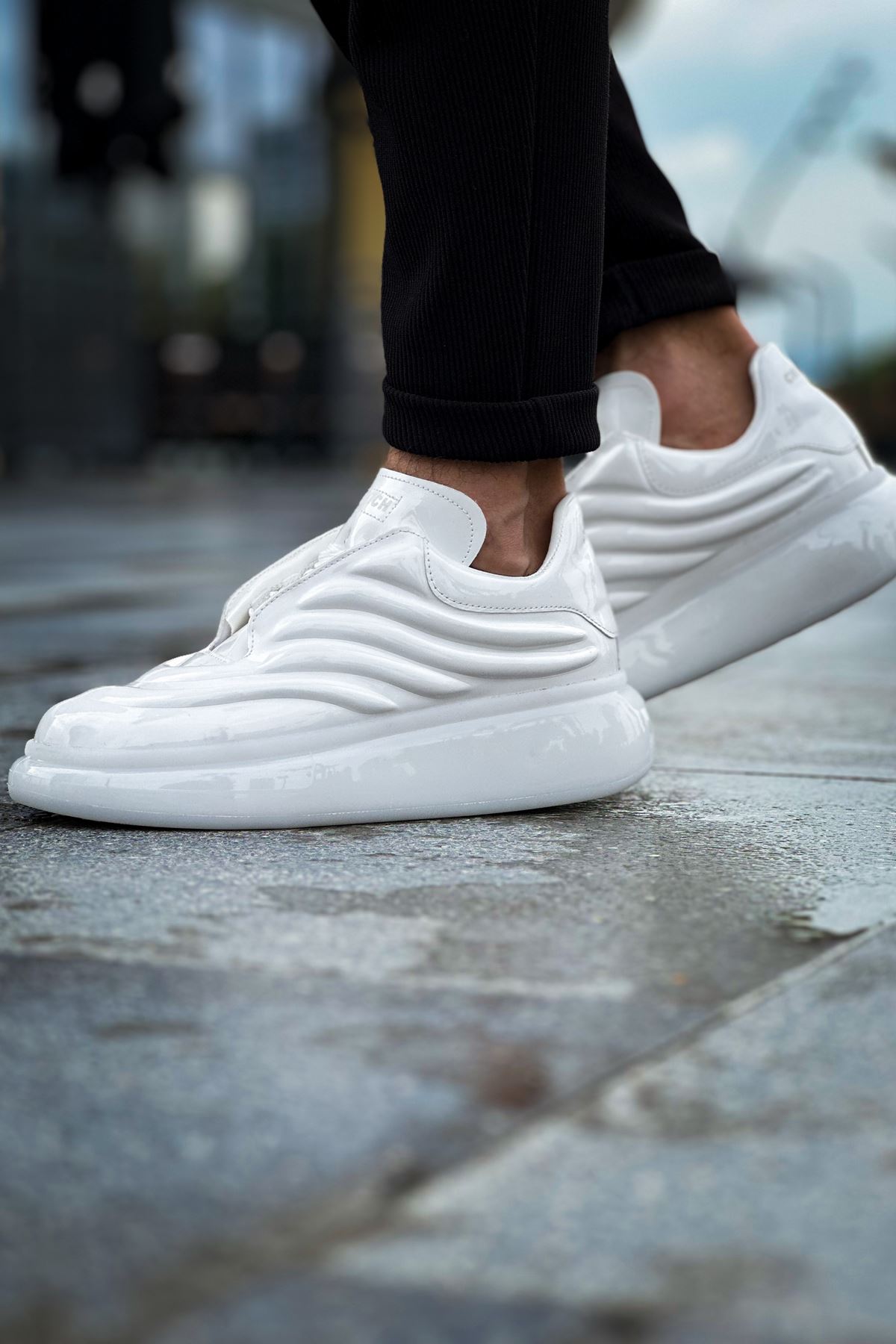 Bağcıklı Erkek Spor Ayakkabı Beyaz - Görsel 3