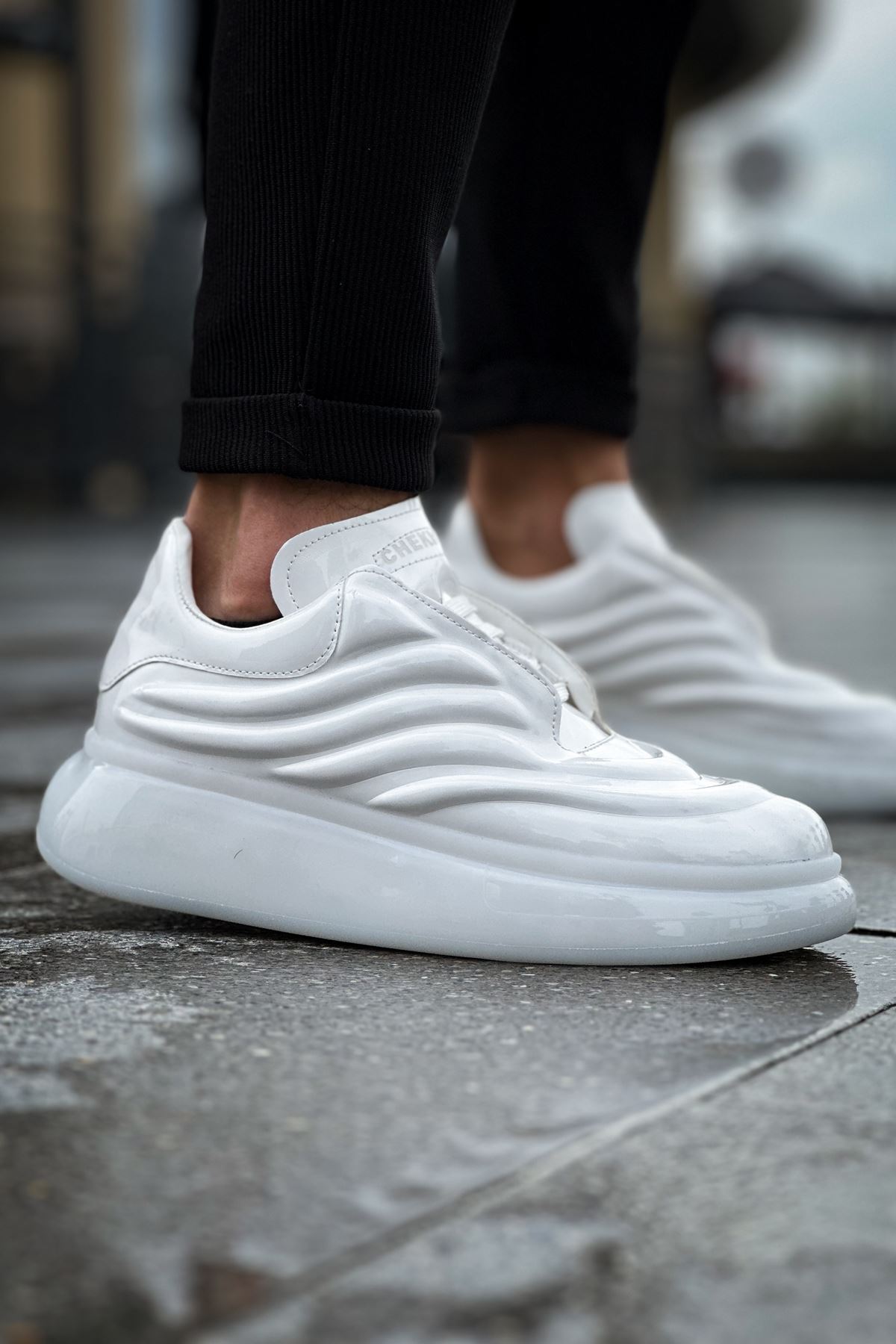 Bağcıklı Erkek Spor Ayakkabı Beyaz - Görsel 4