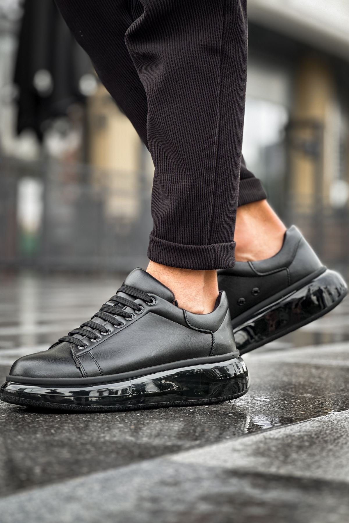 Bağcıklı Erkek Spor Ayakkabı Siyah - Görsel 3