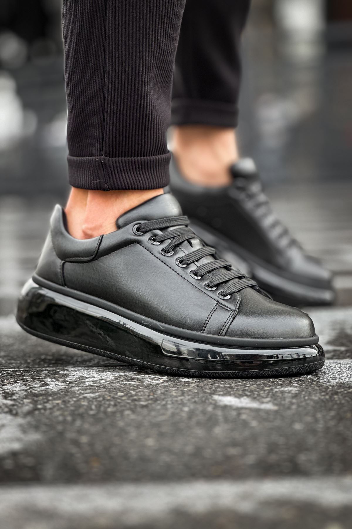 Bağcıklı Erkek Spor Ayakkabı Siyah - Görsel 4