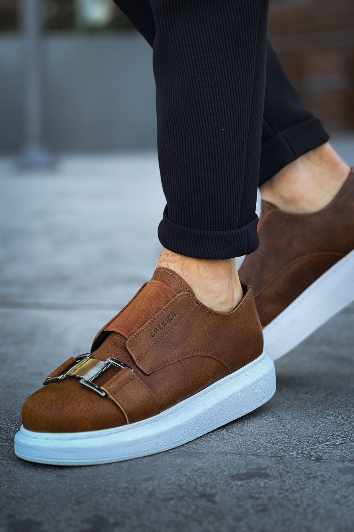 Lastikli Toka Detaylı Erkek Spor Ayakkabı Taba - Görsel 2