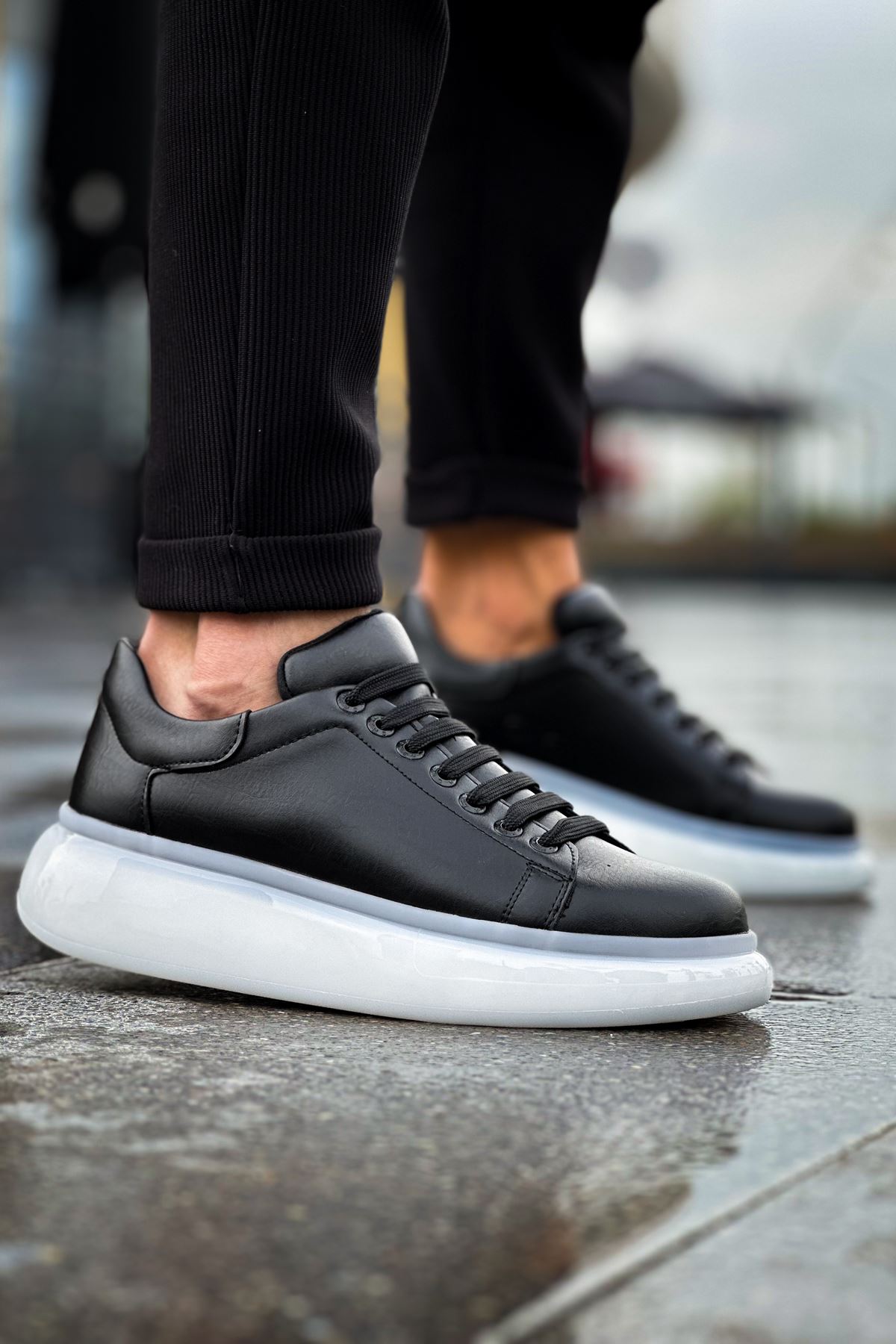 Bağcıklı Erkek Spor Ayakkabı Siyah - Görsel 4